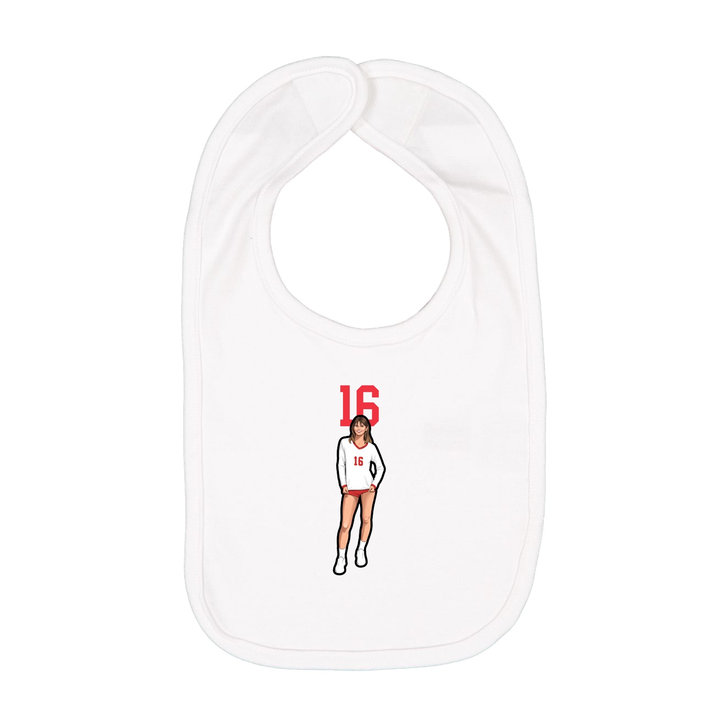 Infant Bib — Number Top in White
