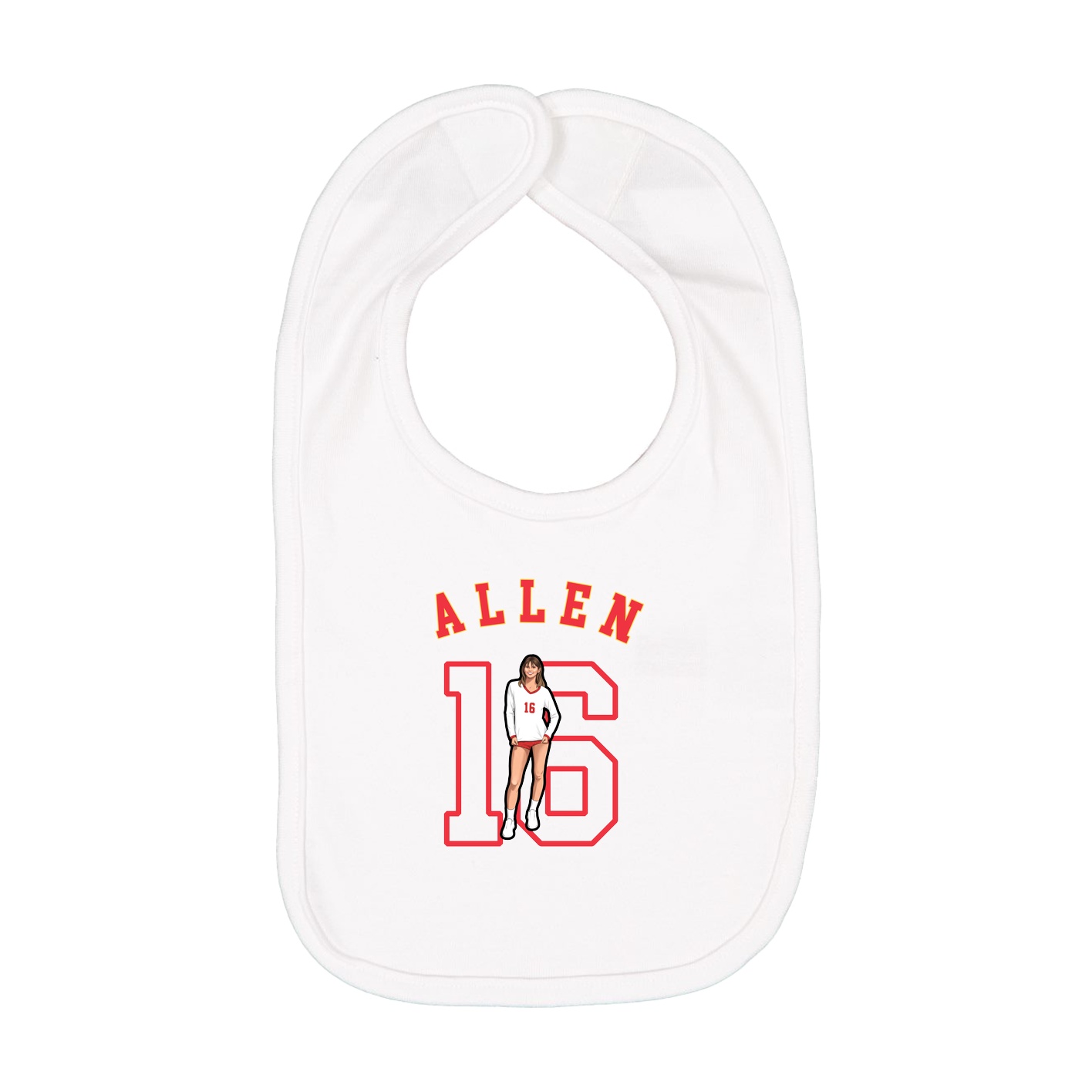 Infant Bib — Shirsey Arch in White