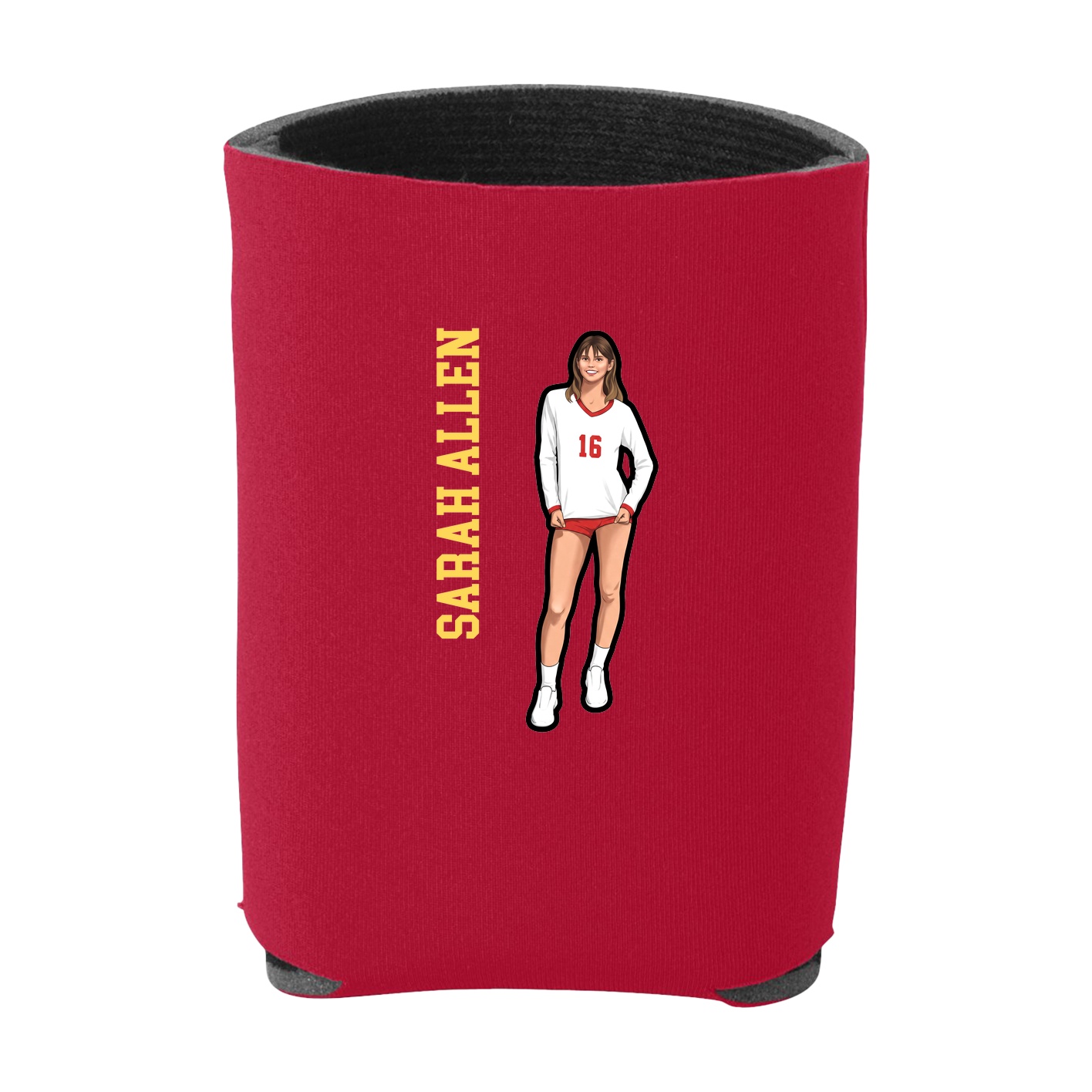 Can Holder — Name Vertical in Red