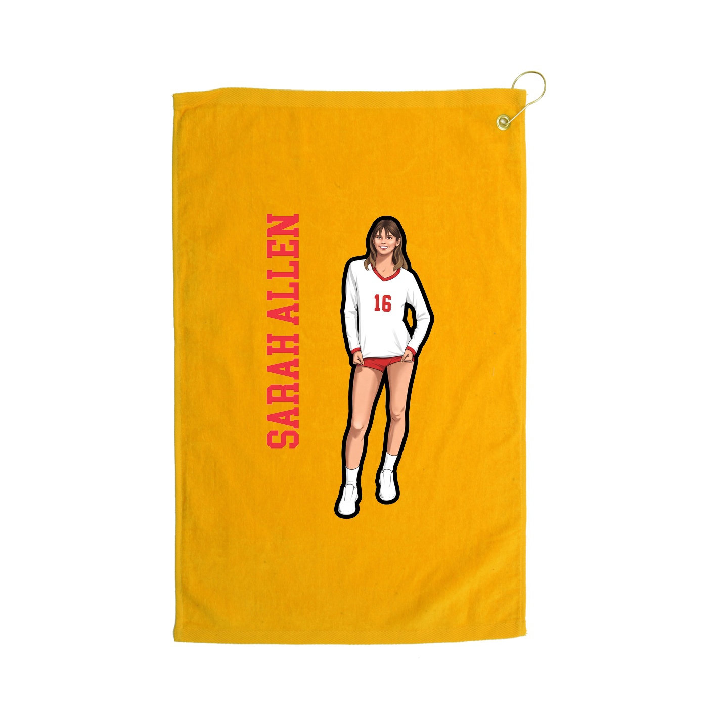 Golf Towel — Name Vertical in Gold