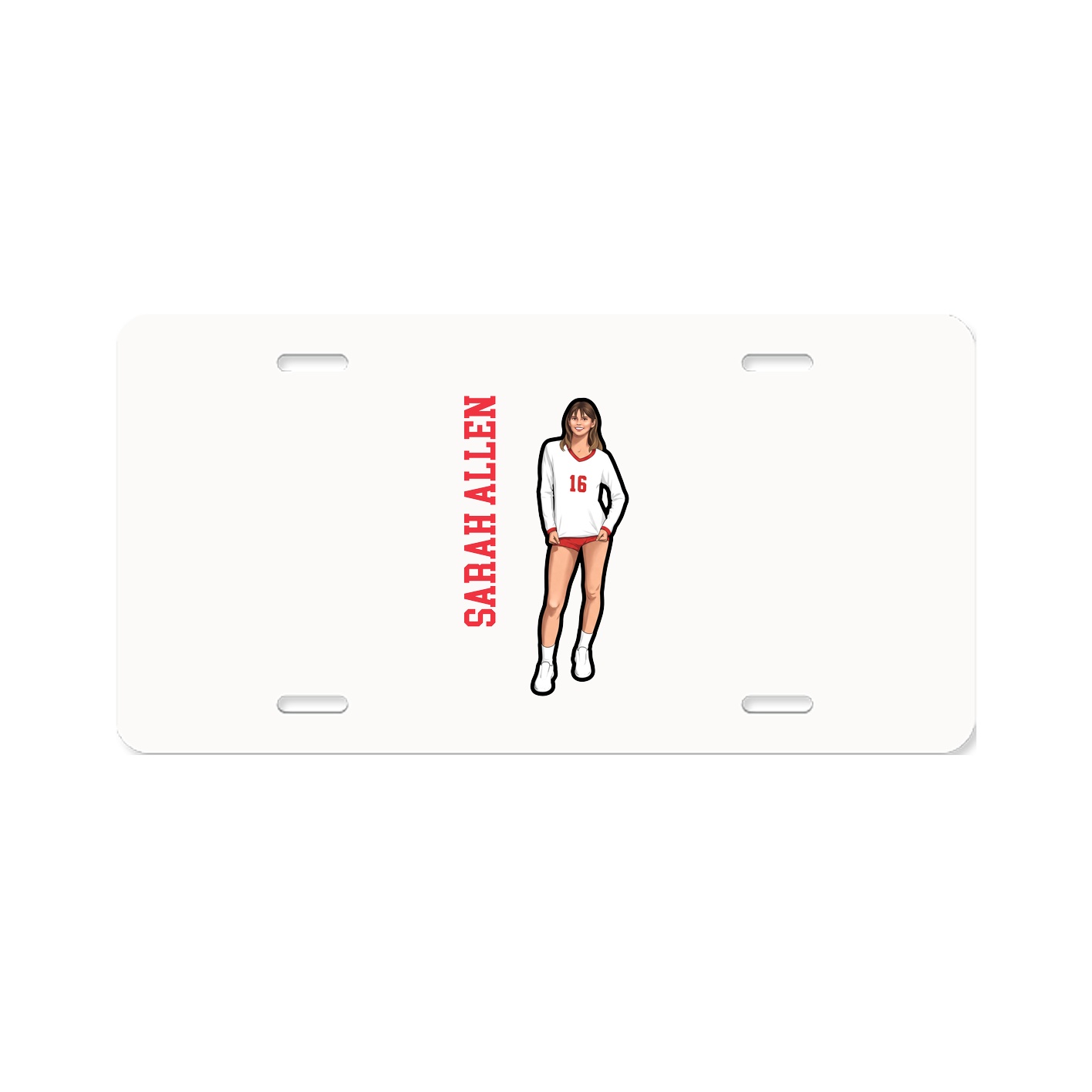 License Plate — Name Vertical in Classic