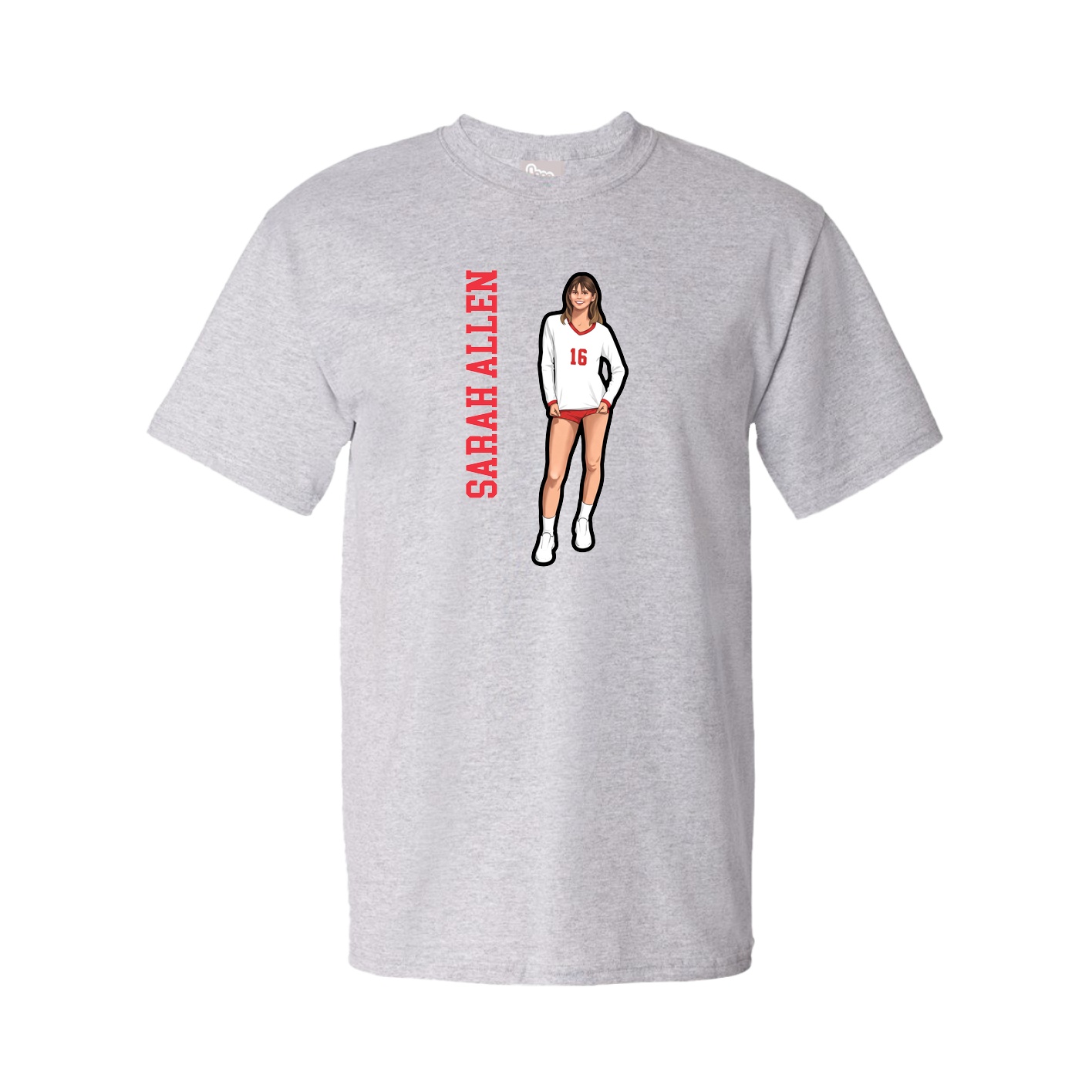 Youth Tee — Name Vertical in Grey
