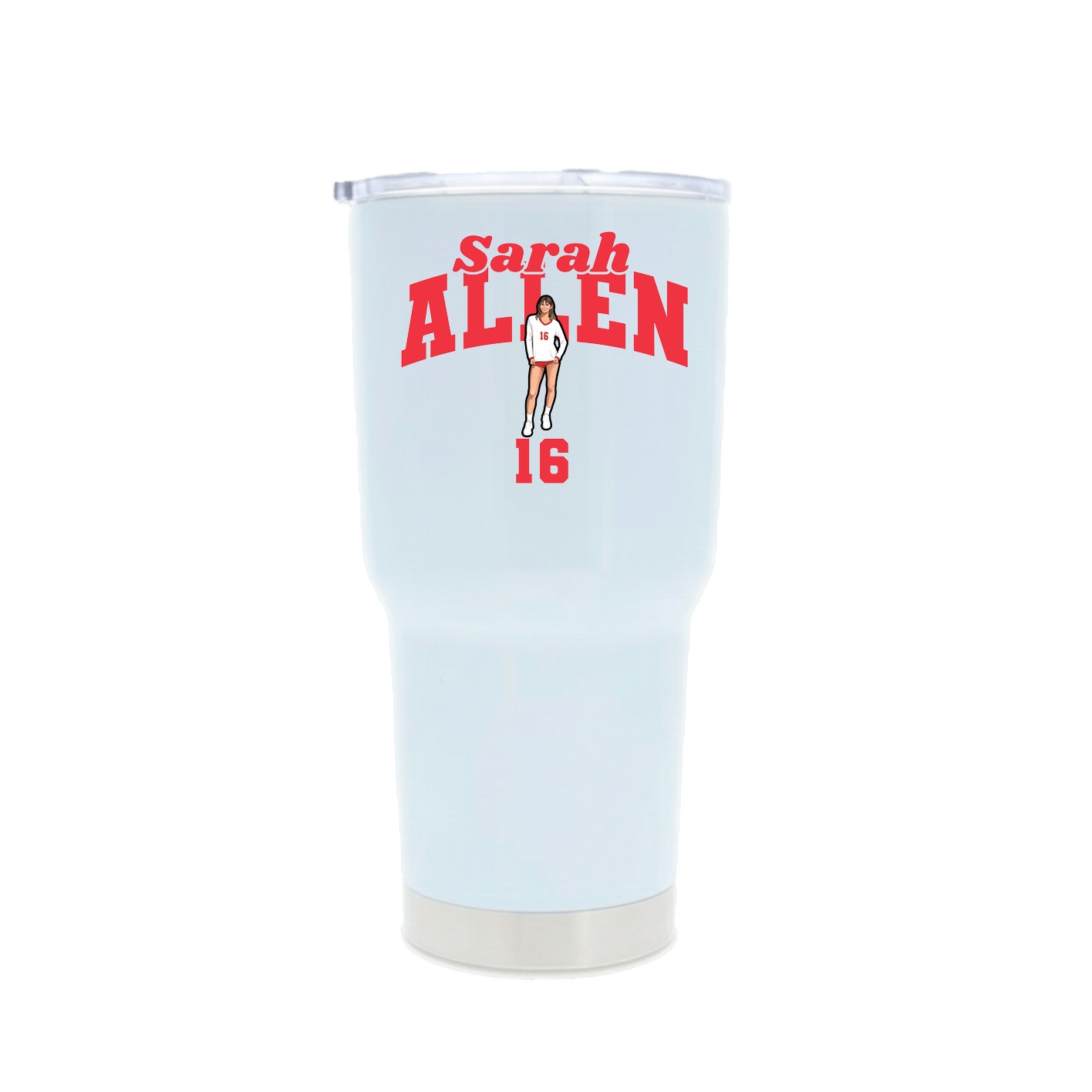 30oz Stainless Steel Tumbler — Signature Arch in White