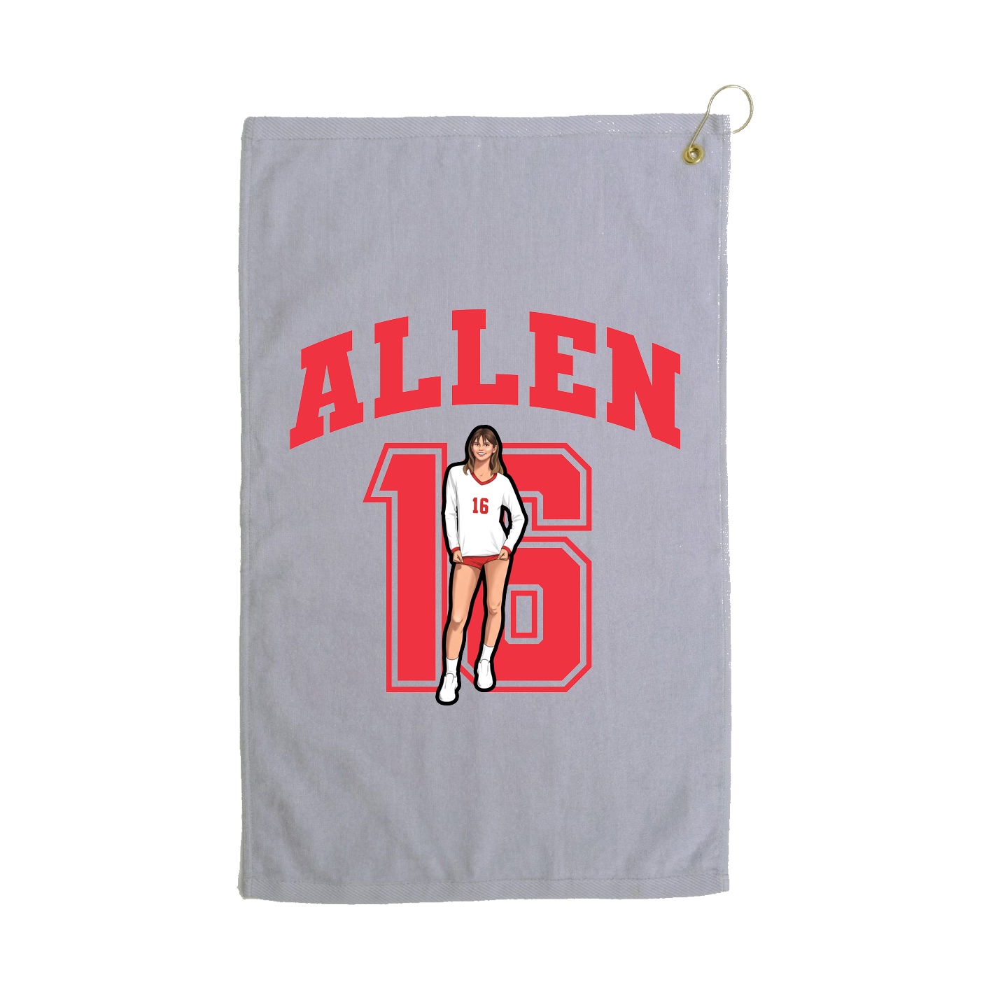 Golf Towel — Number in Grey