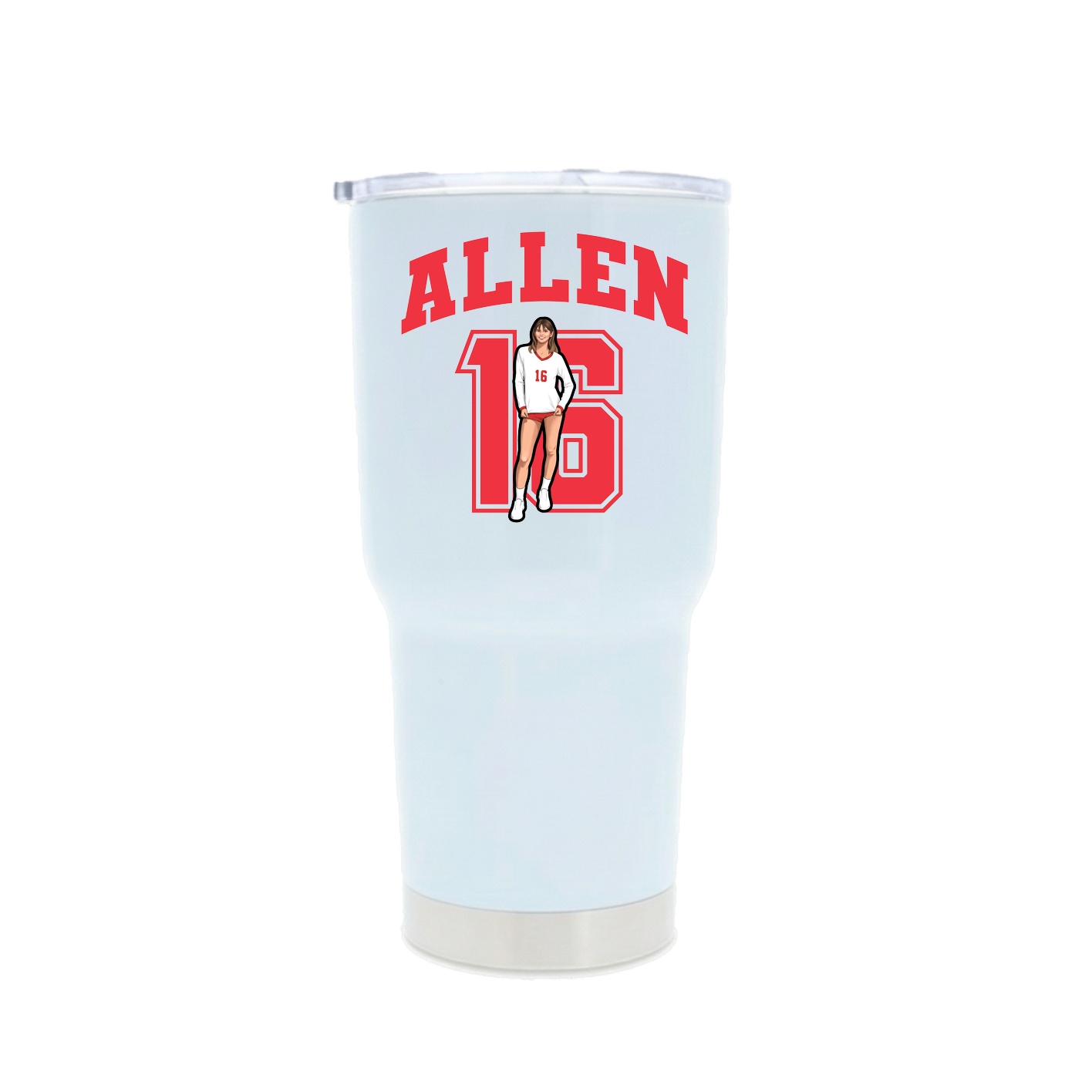 30oz Stainless Steel Tumbler — Number in White