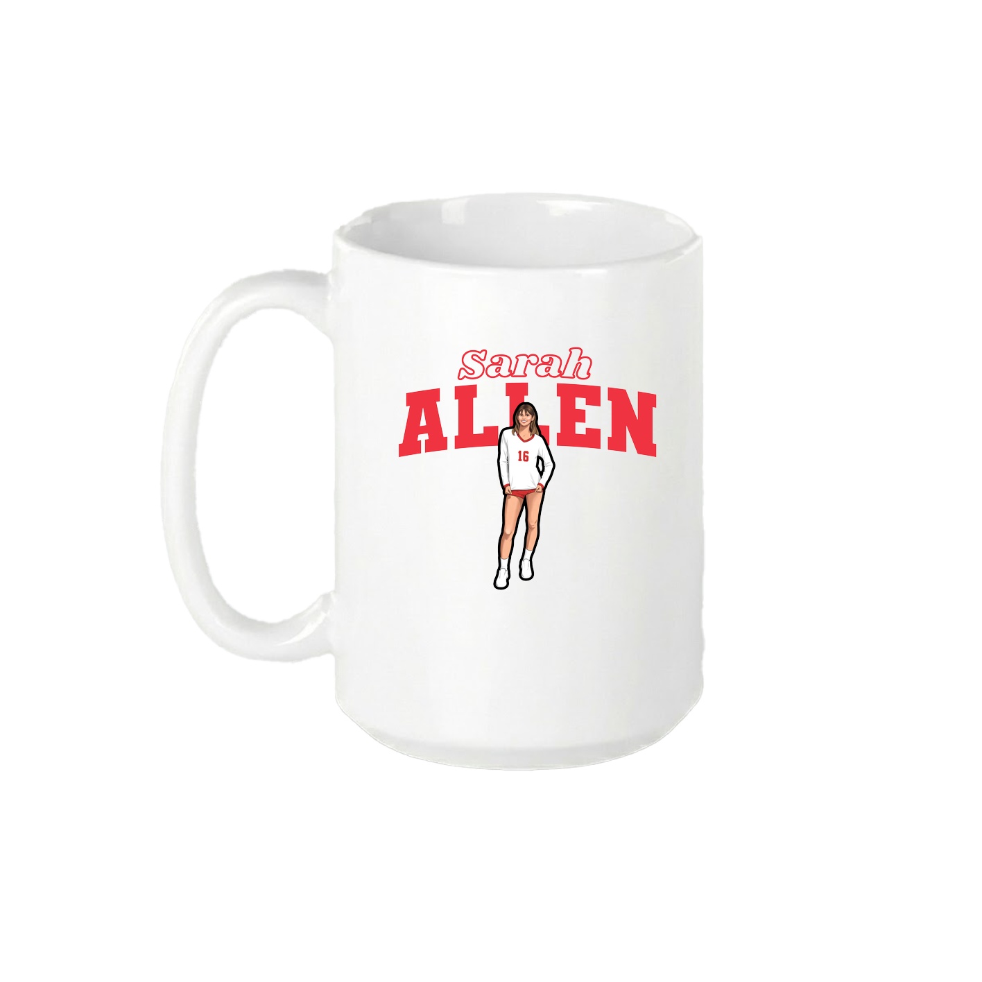 15oz Coffee Mug — Name Arch in White
