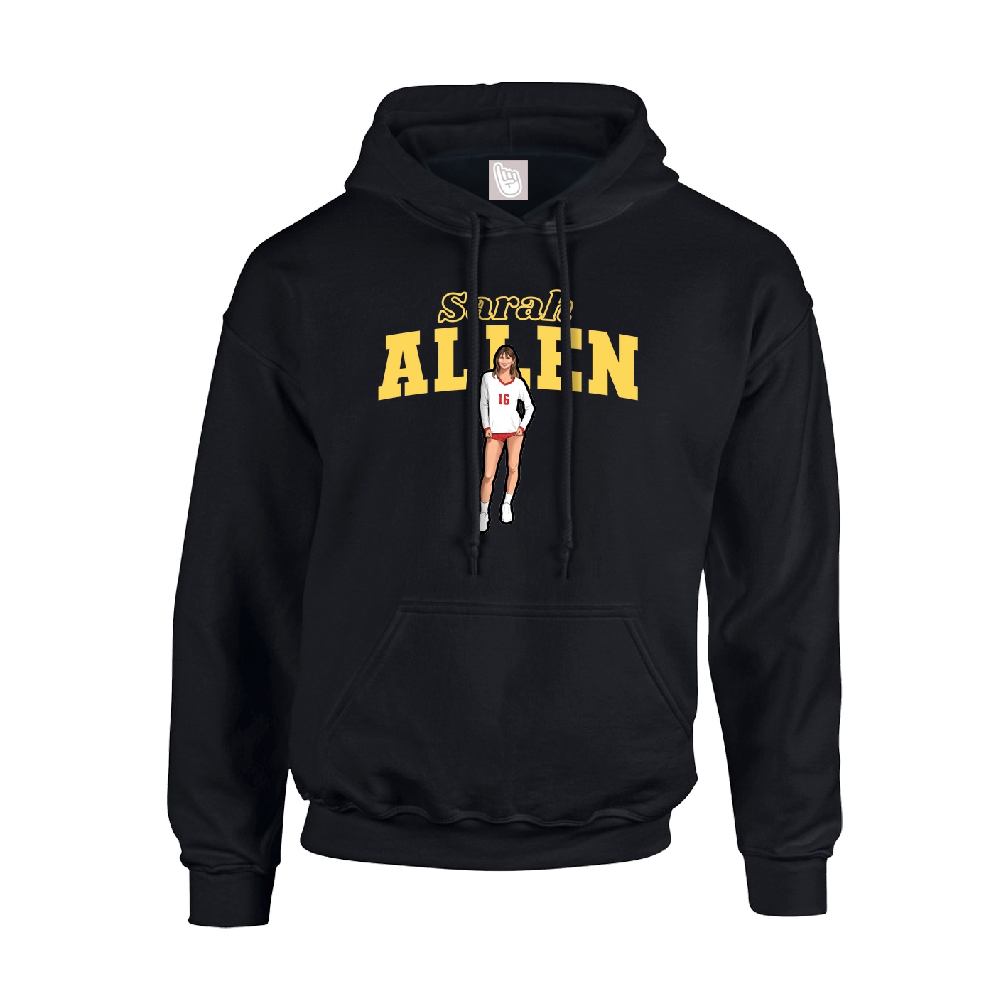 Youth Hoodie — Name Arch in Black