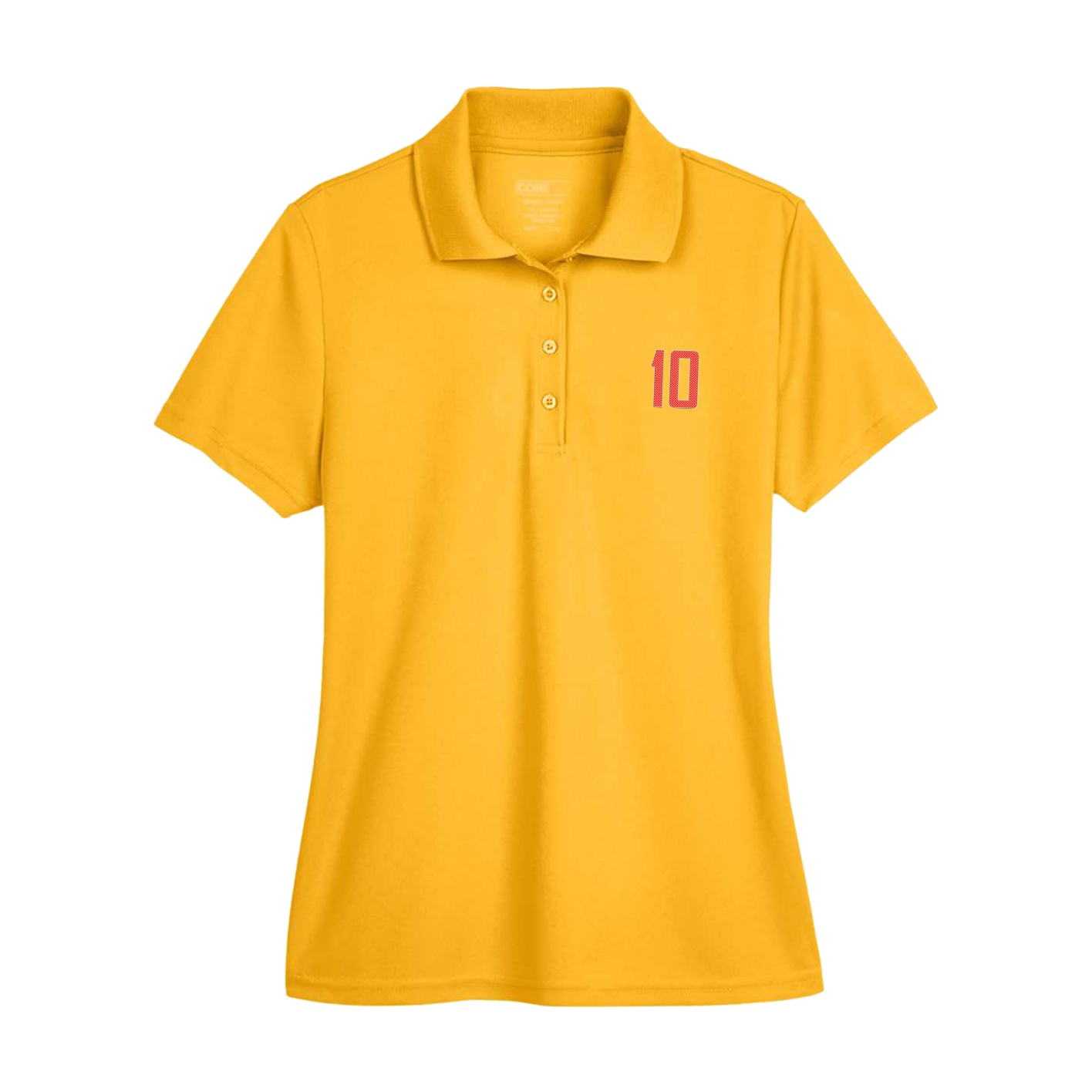 Womens Performance Polo — Front Shirsy in Gold