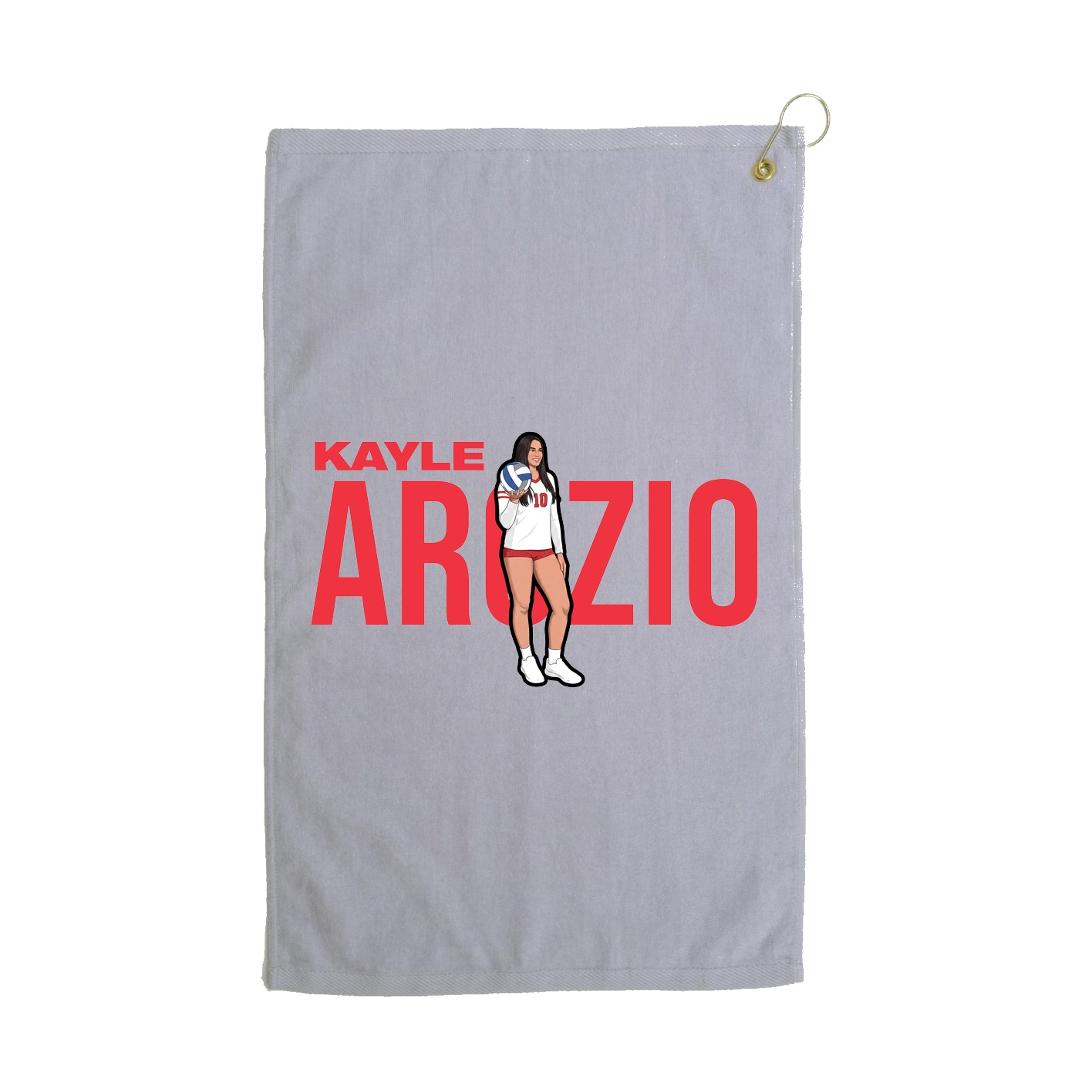 Golf Towel — Player Name in Grey