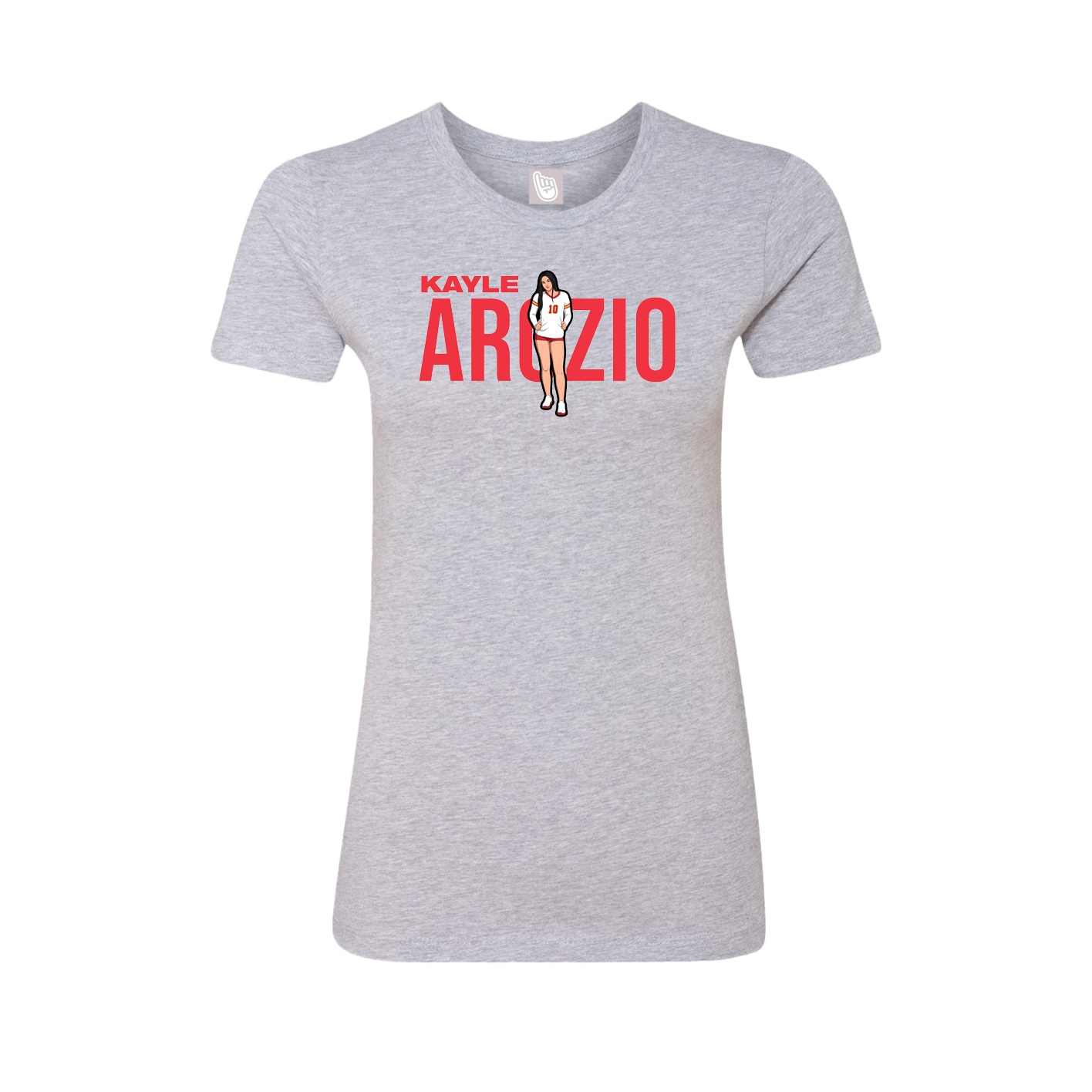 Fitted Women's Tee — Player Name in Grey