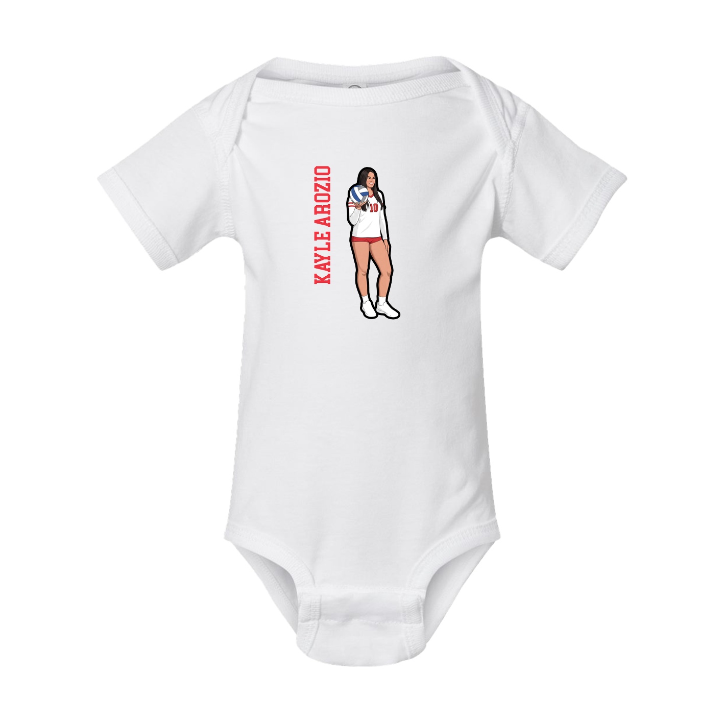 Baby Onesie — Name Vertical in White