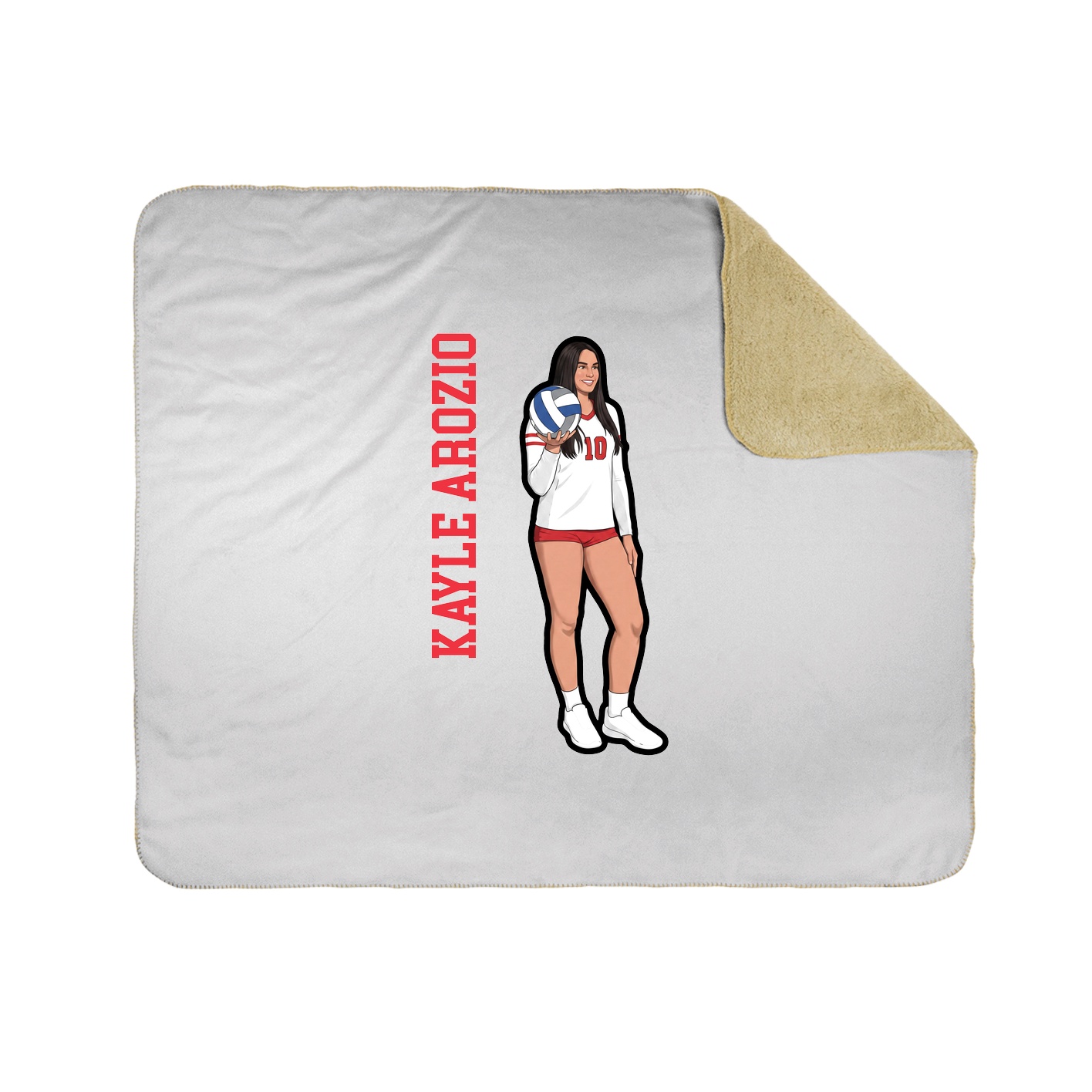 Throw Blanket — Name Vertical in White
