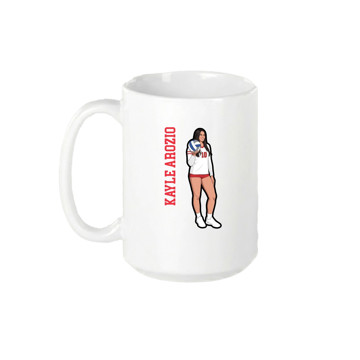 15oz Coffee Mug — Name Vertical in White