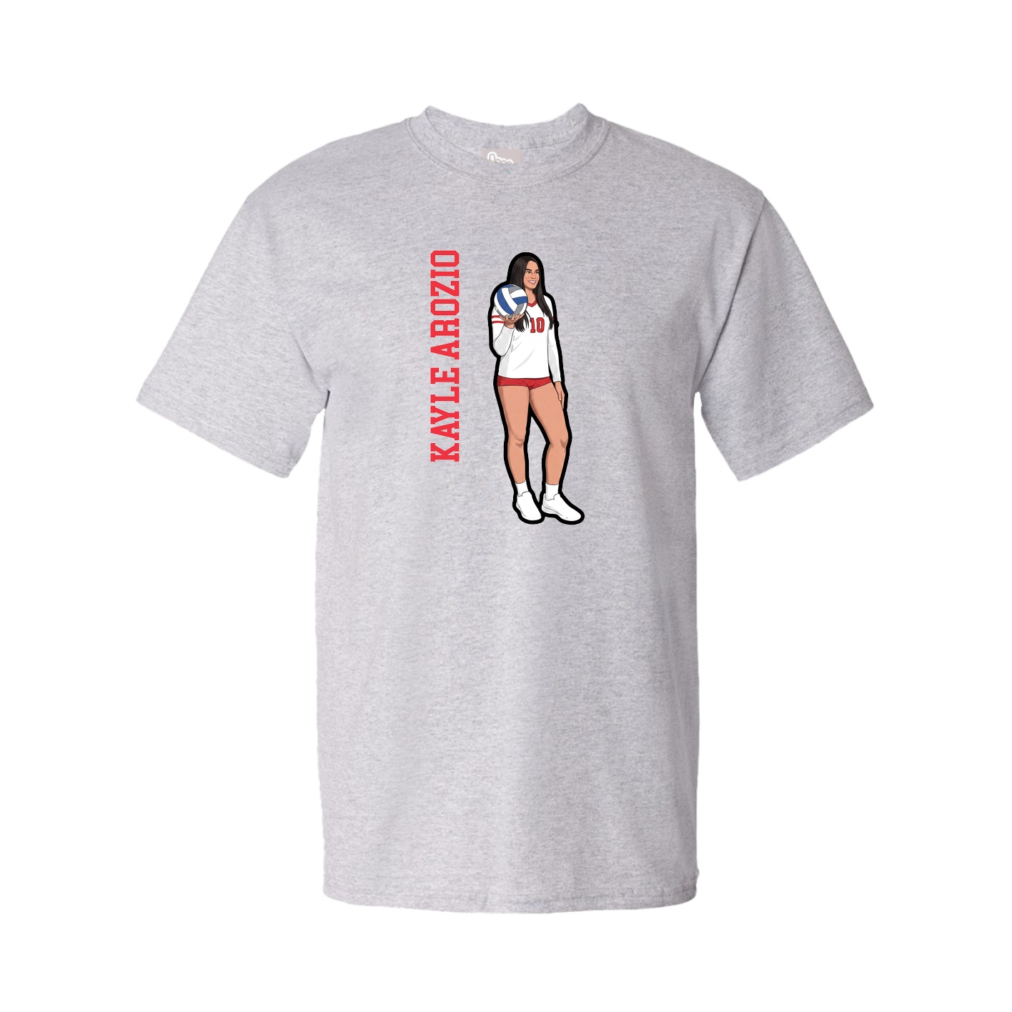 Youth Tee — Name Vertical in Grey