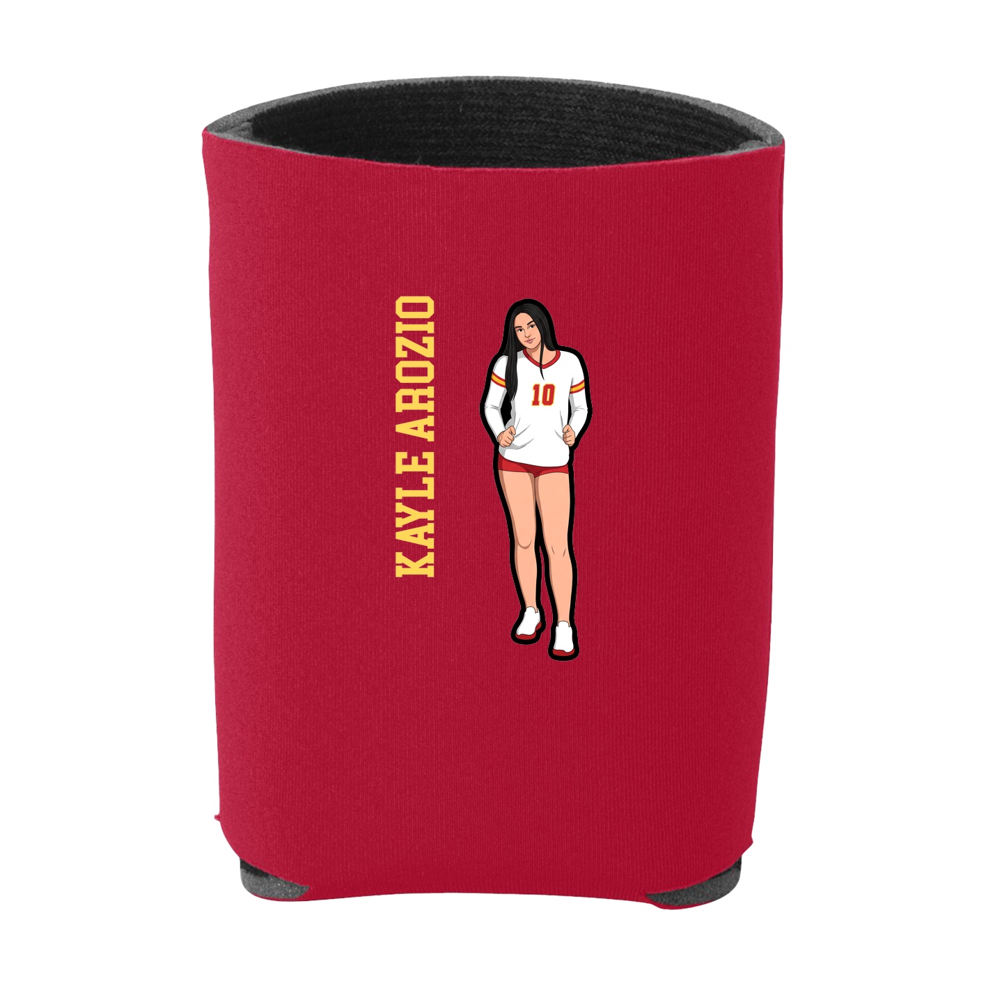 Can Holder — Name Vertical in Red