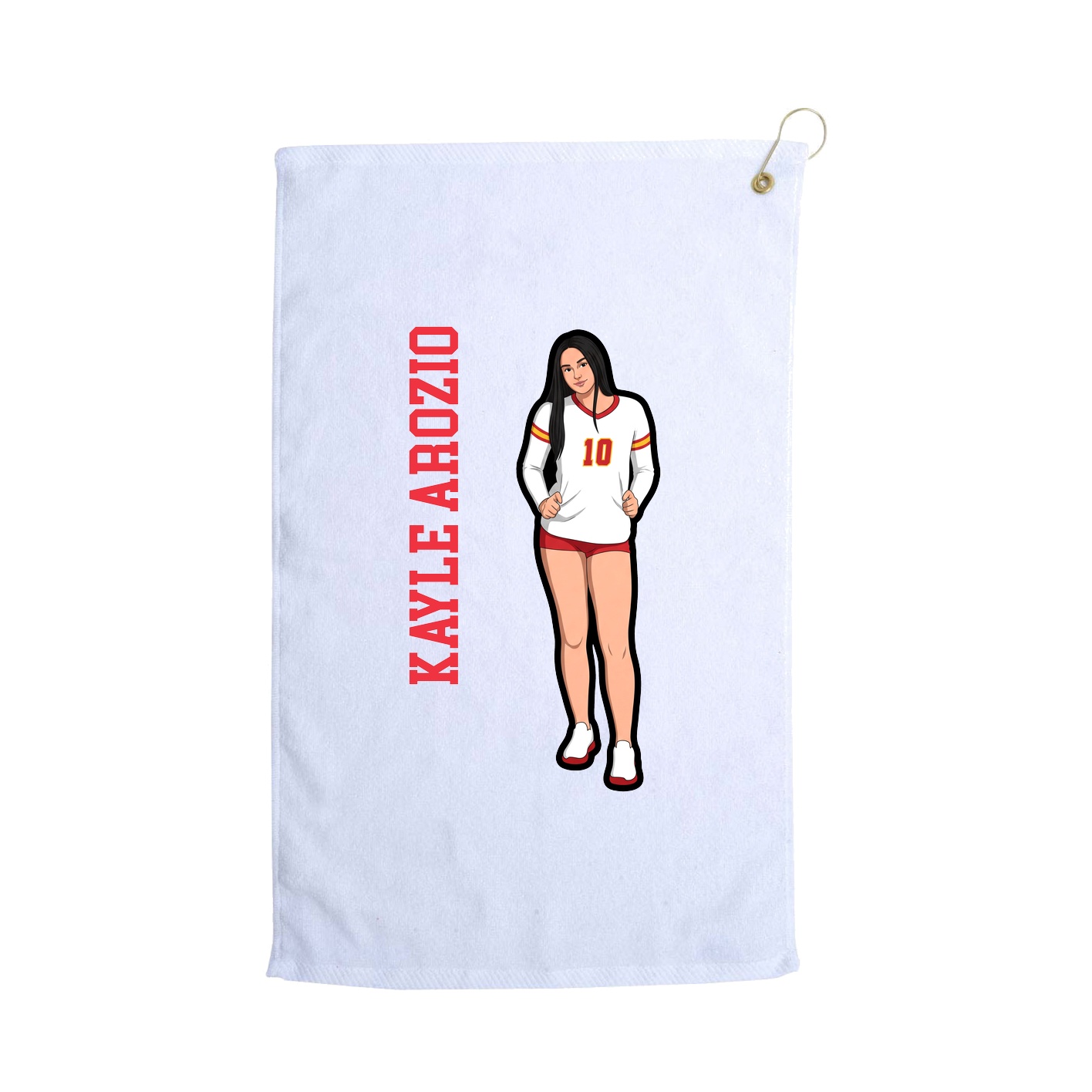 Golf Towel — Name Vertical in White