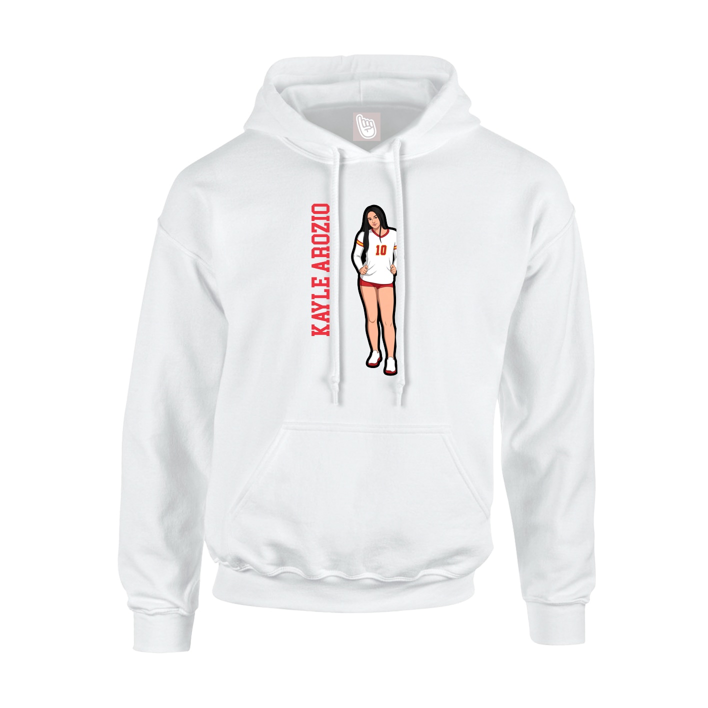 Hoodie — Name Vertical in White