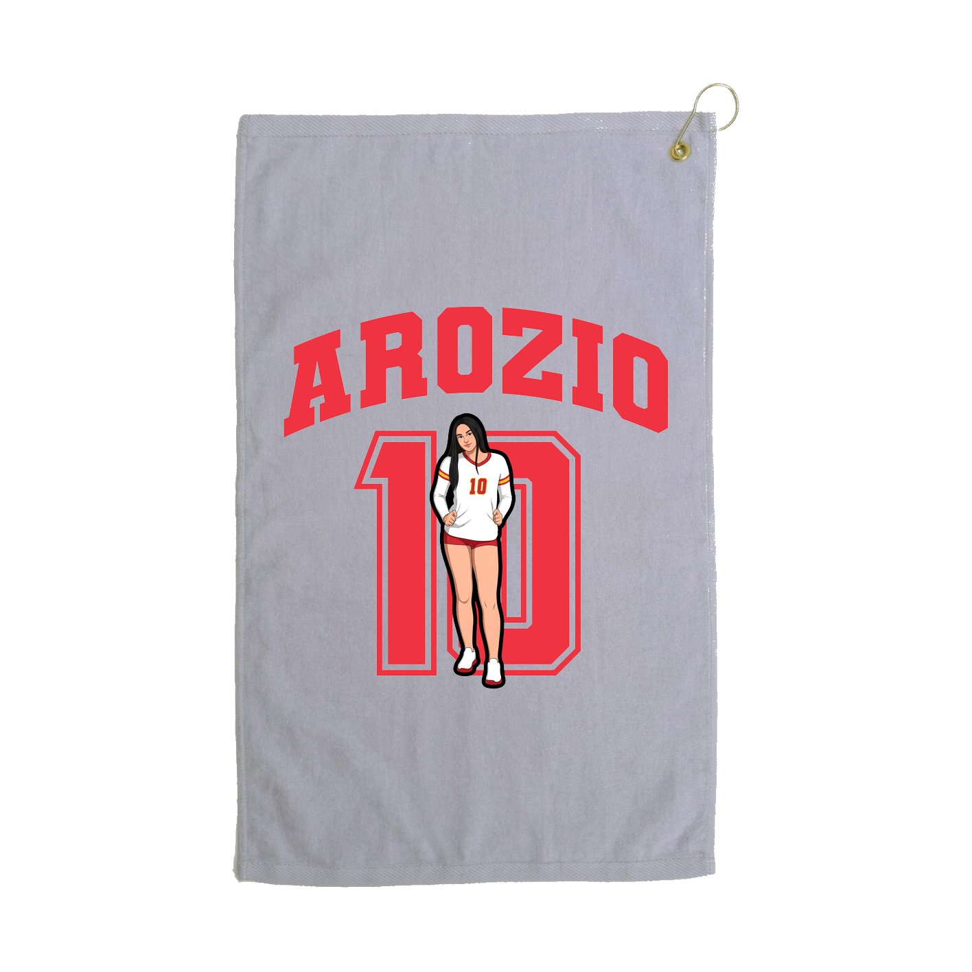 Golf Towel — Number in Grey