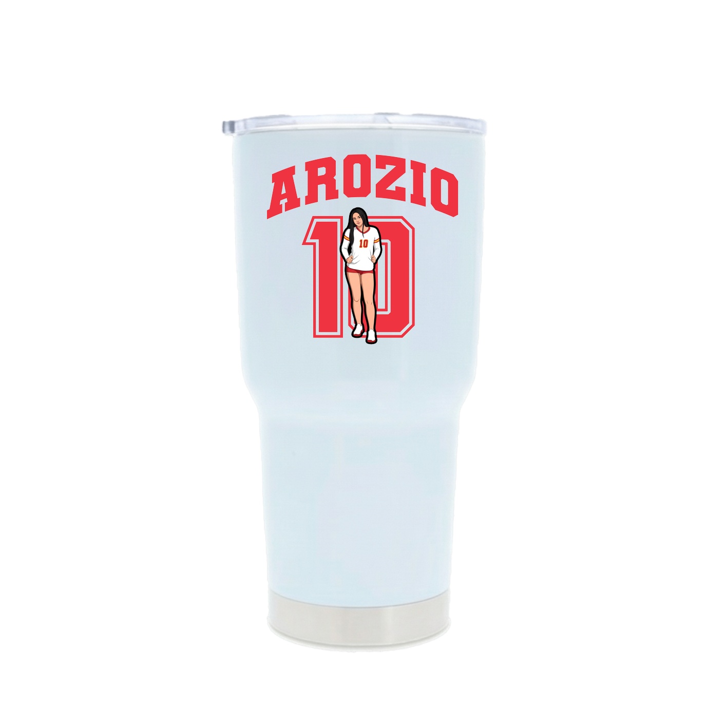30oz Stainless Steel Tumbler — Number in White