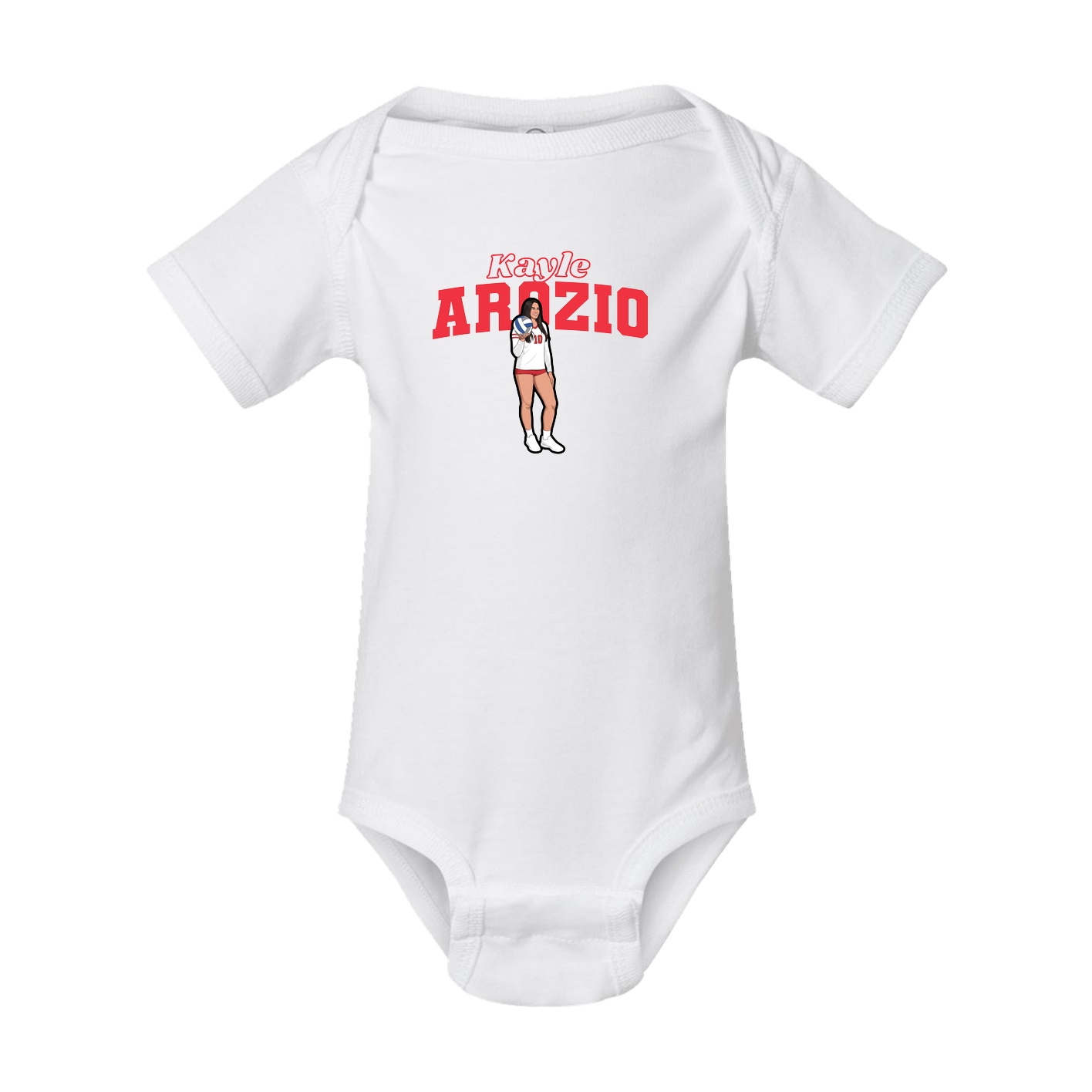 Baby Onesie — Name Arch in White