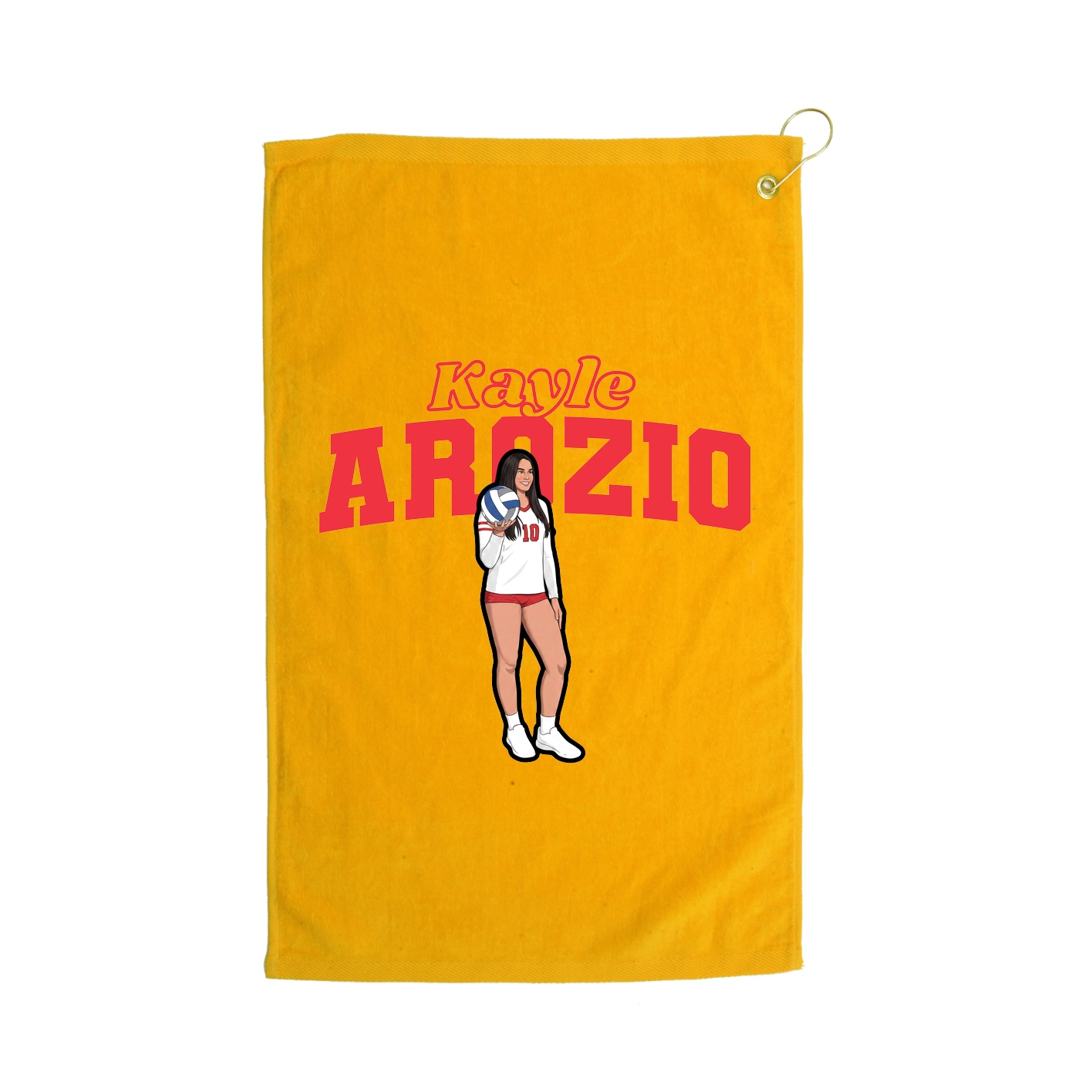 Golf Towel — Name Arch in Gold
