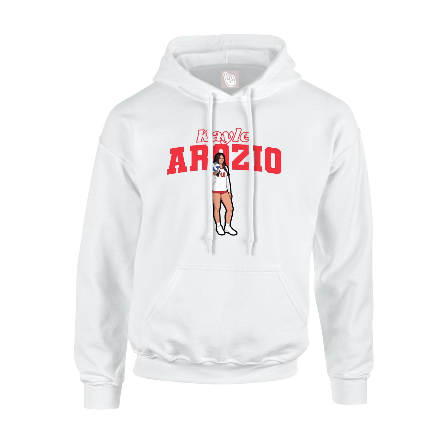 Hoodie — Name Arch in White