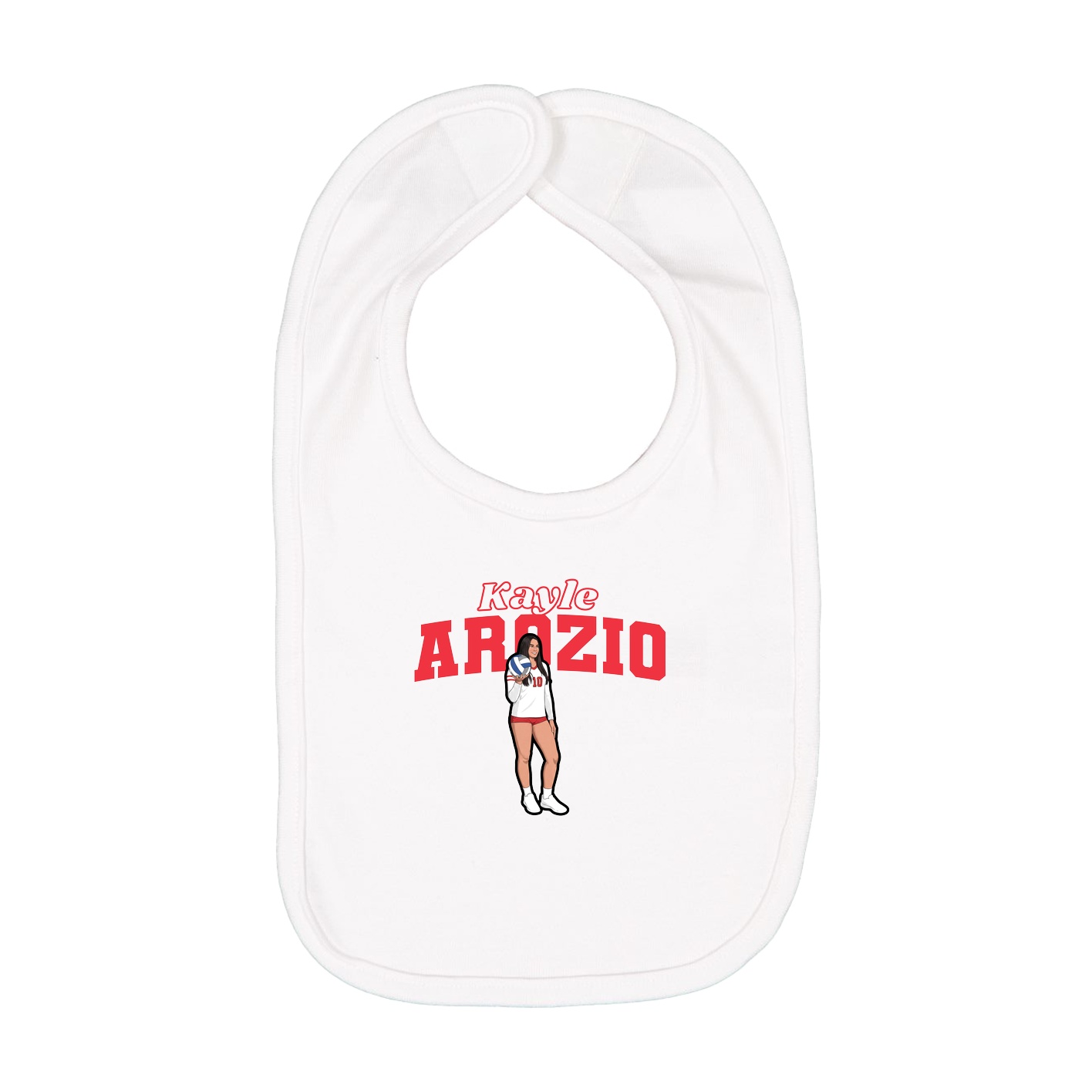 Infant Bib — Name Arch in White