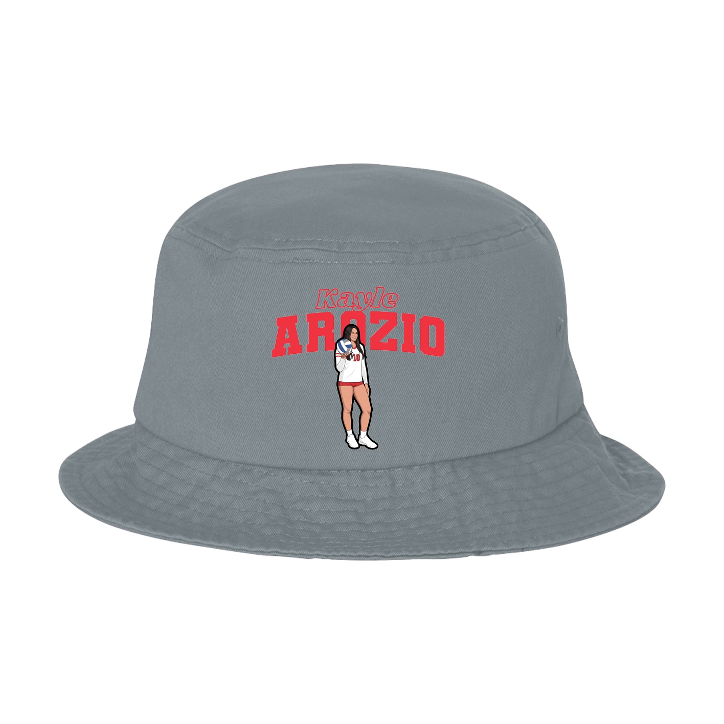 Bucket Cap — Name Arch in Grey