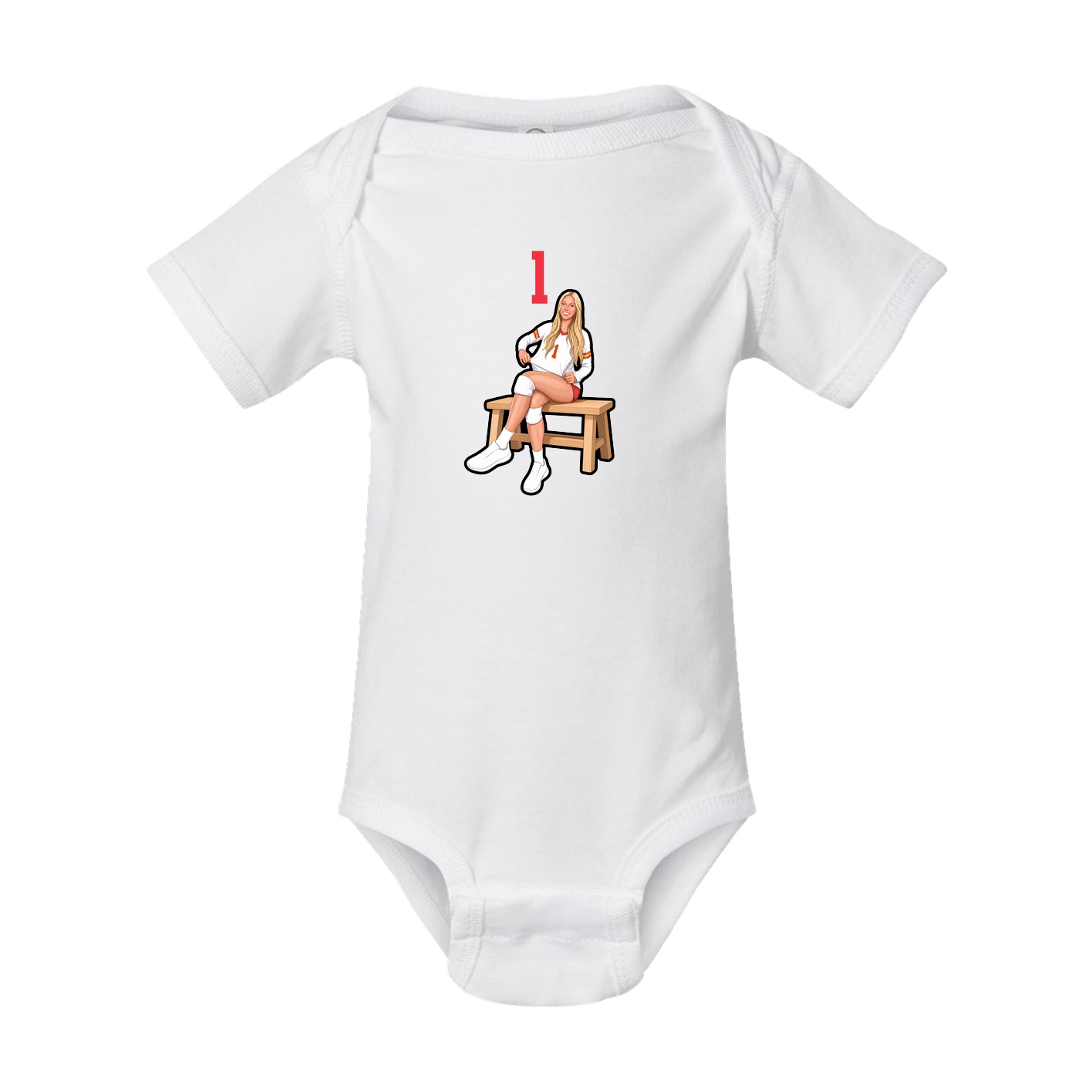 Baby Onesie — Number Top in White
