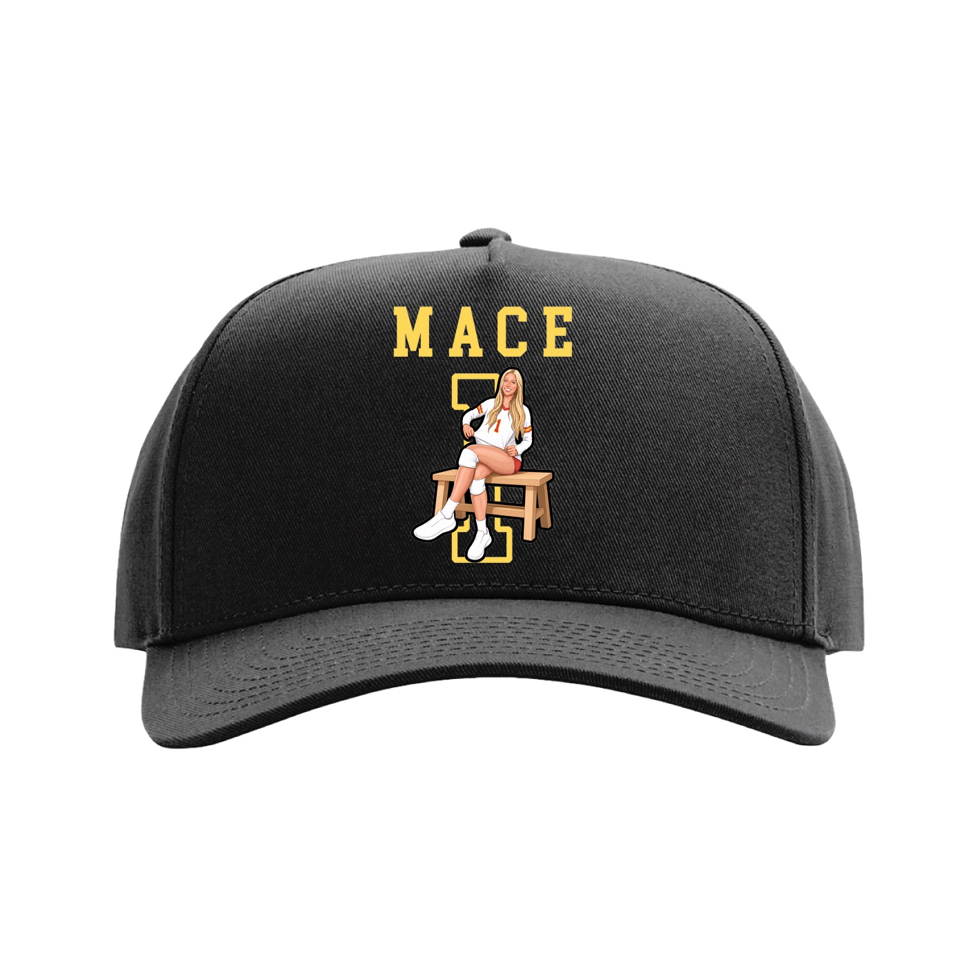 Full Fabric Five-Panel Champ Cap — Shirsey in Black