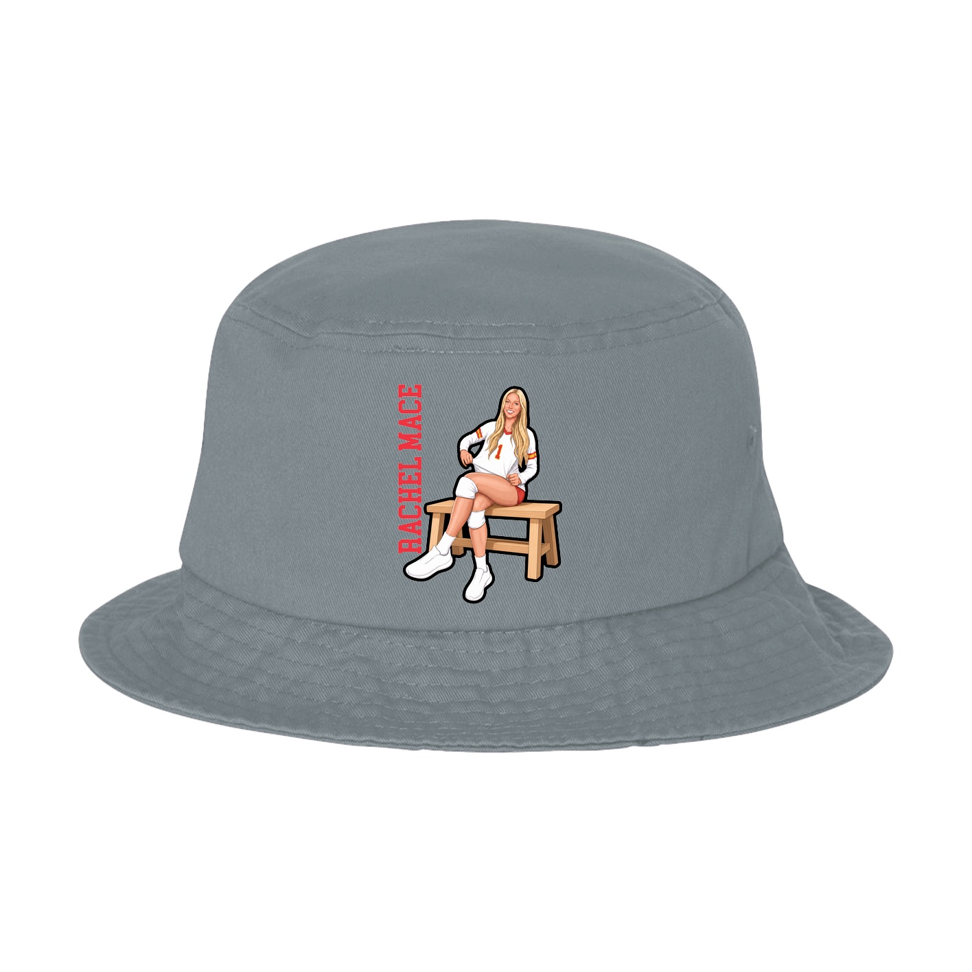 Bucket Cap — Name Vertical in Grey