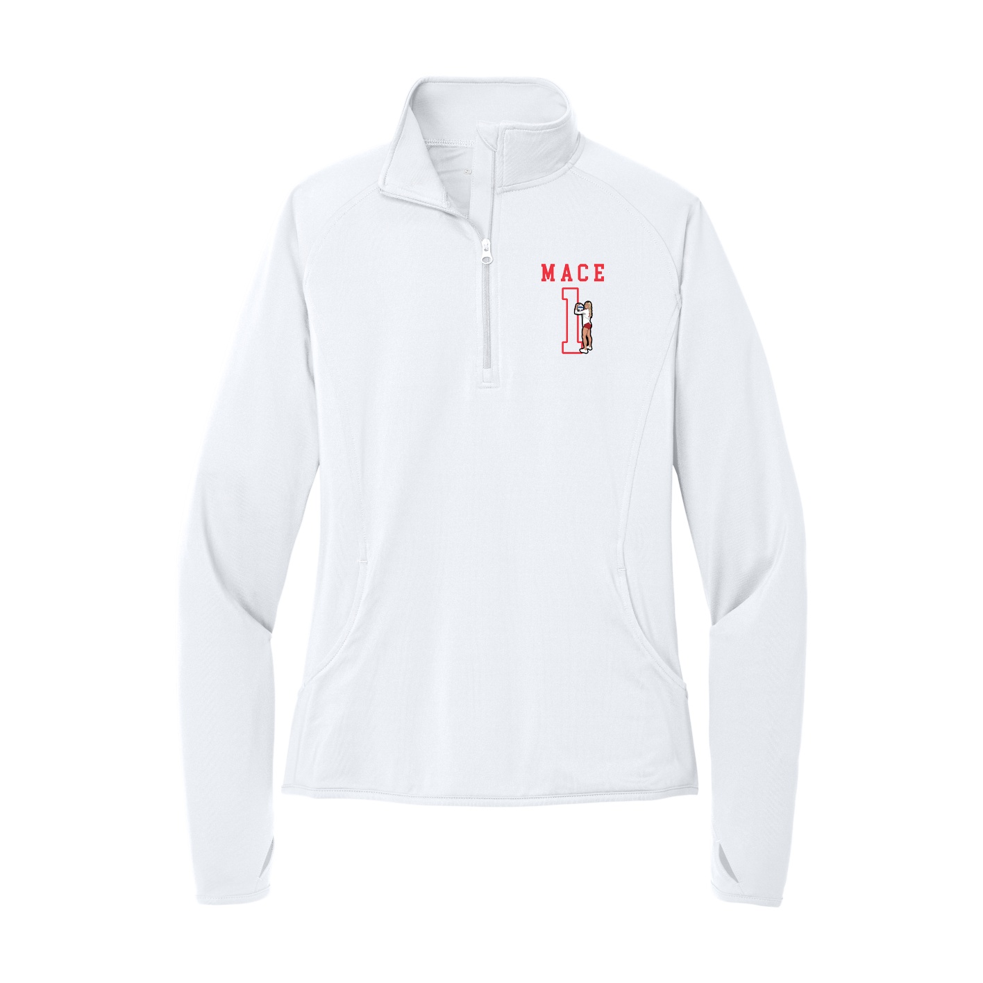 Women's Q-Zip Pullover — Shirsey in White