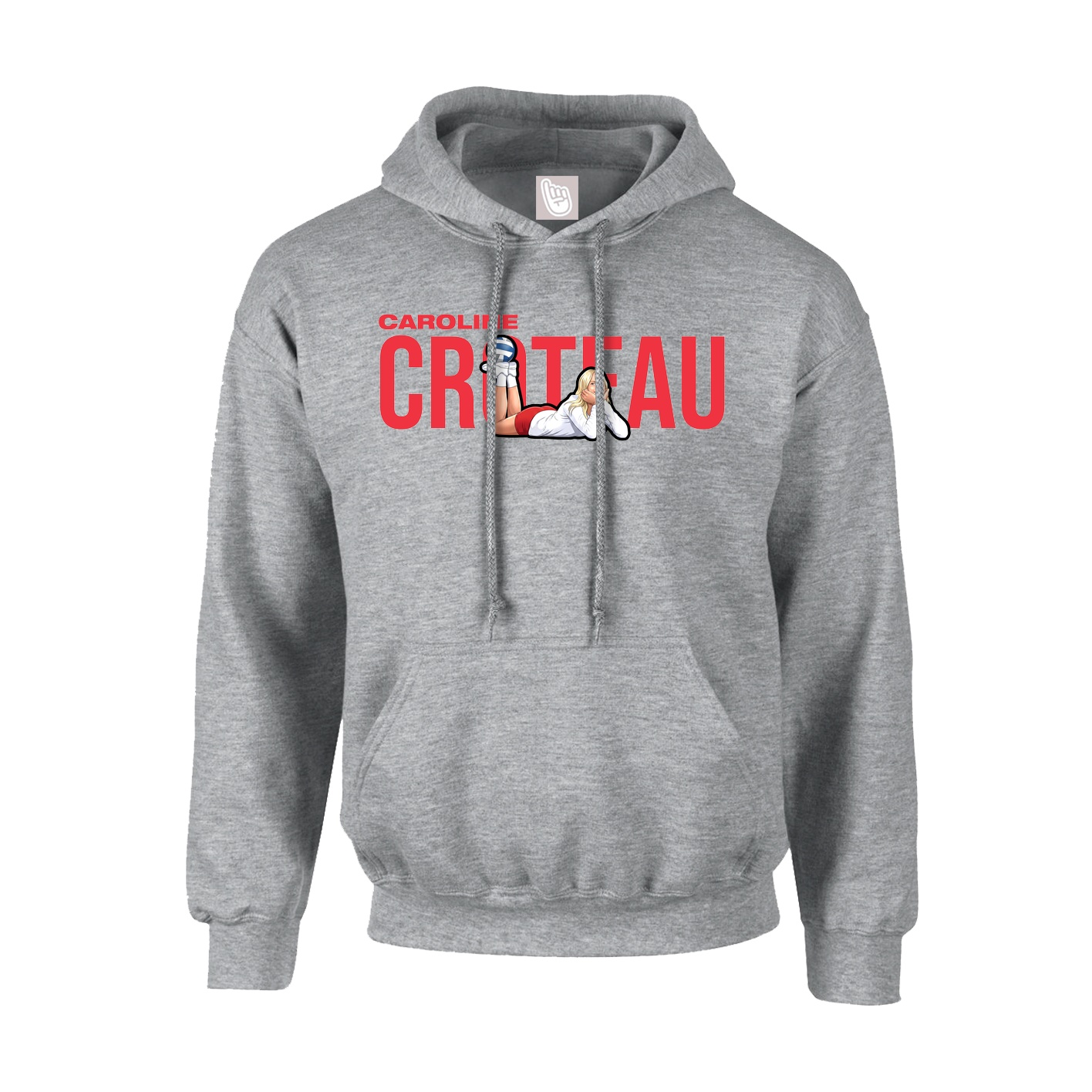Youth Hoodie — Player Name in Grey