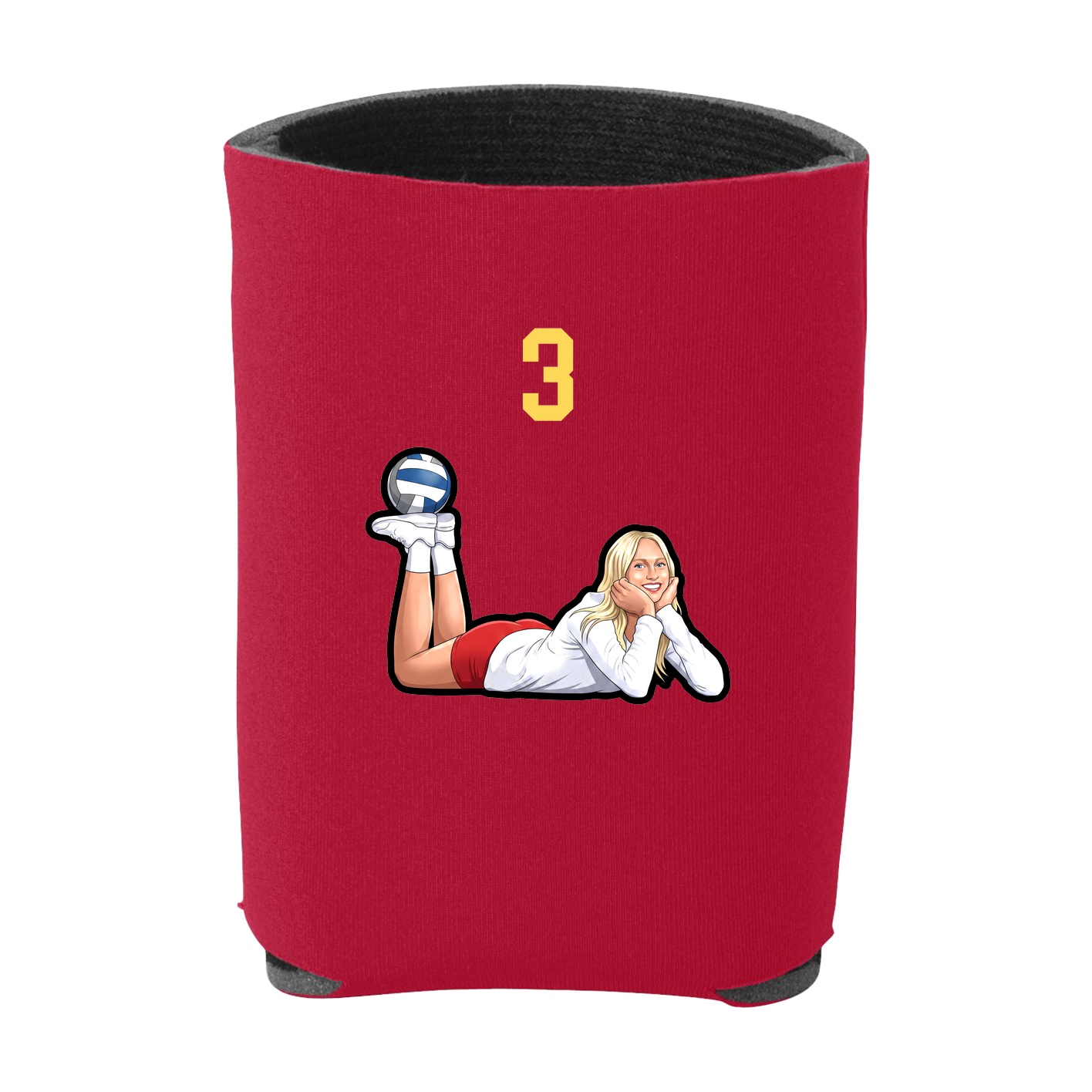 Can Holder — Number Top in Red