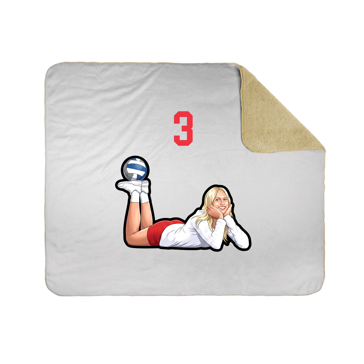 Throw Blanket — Number Top in White