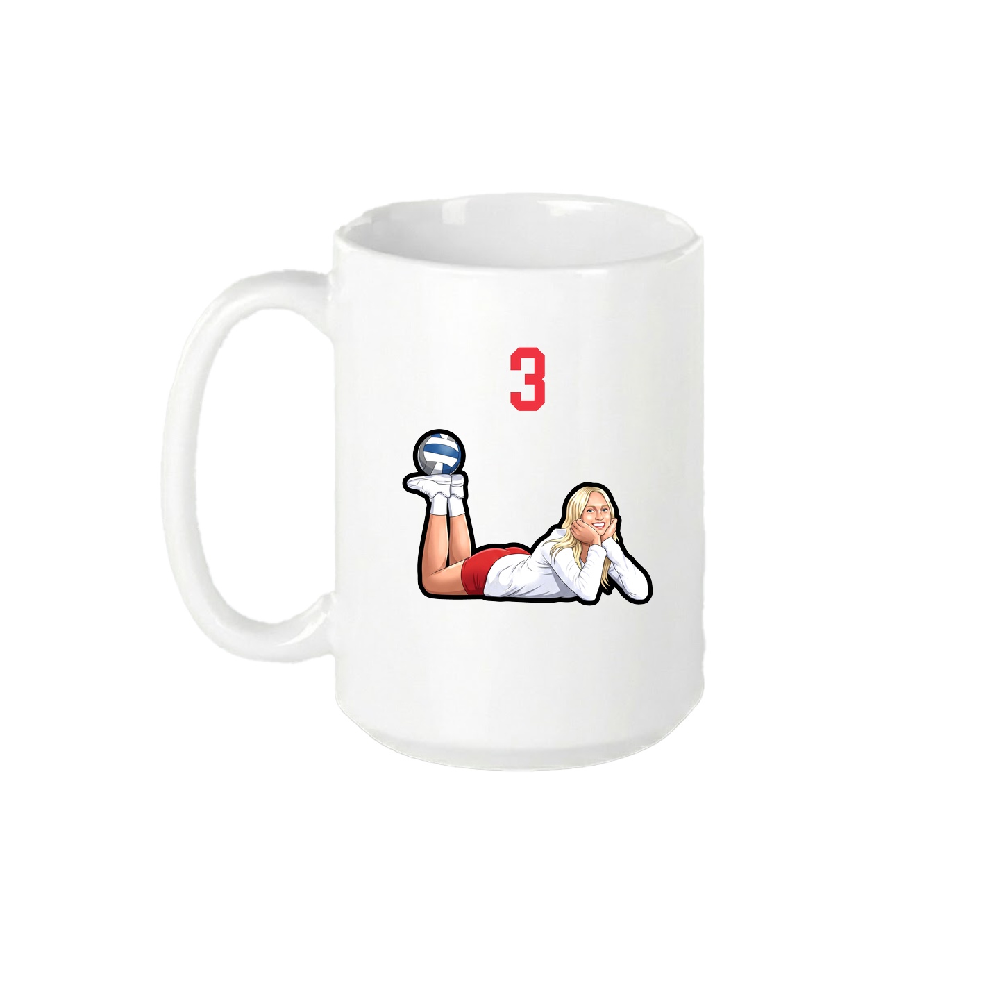 15oz Coffee Mug — Number Top in White