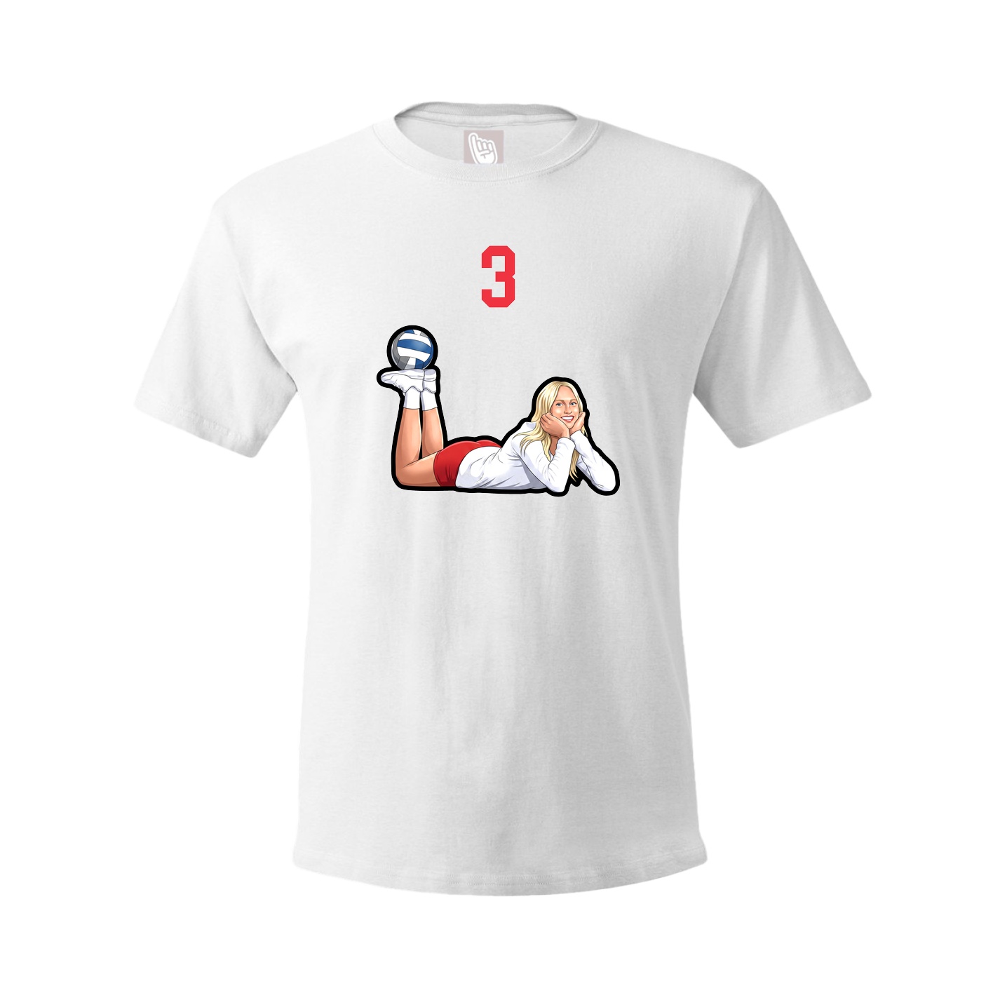 Youth Tee — Number Top in White