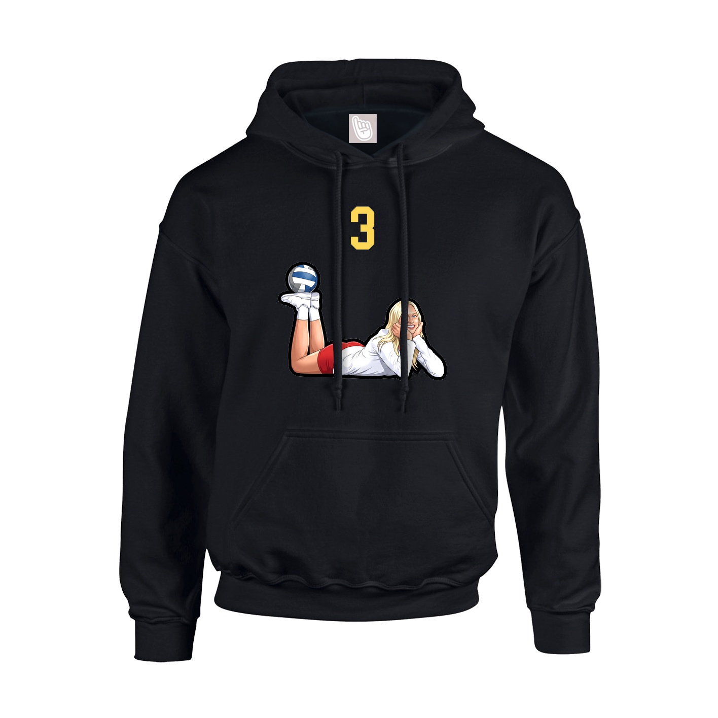 Hoodie — Number Top in Black