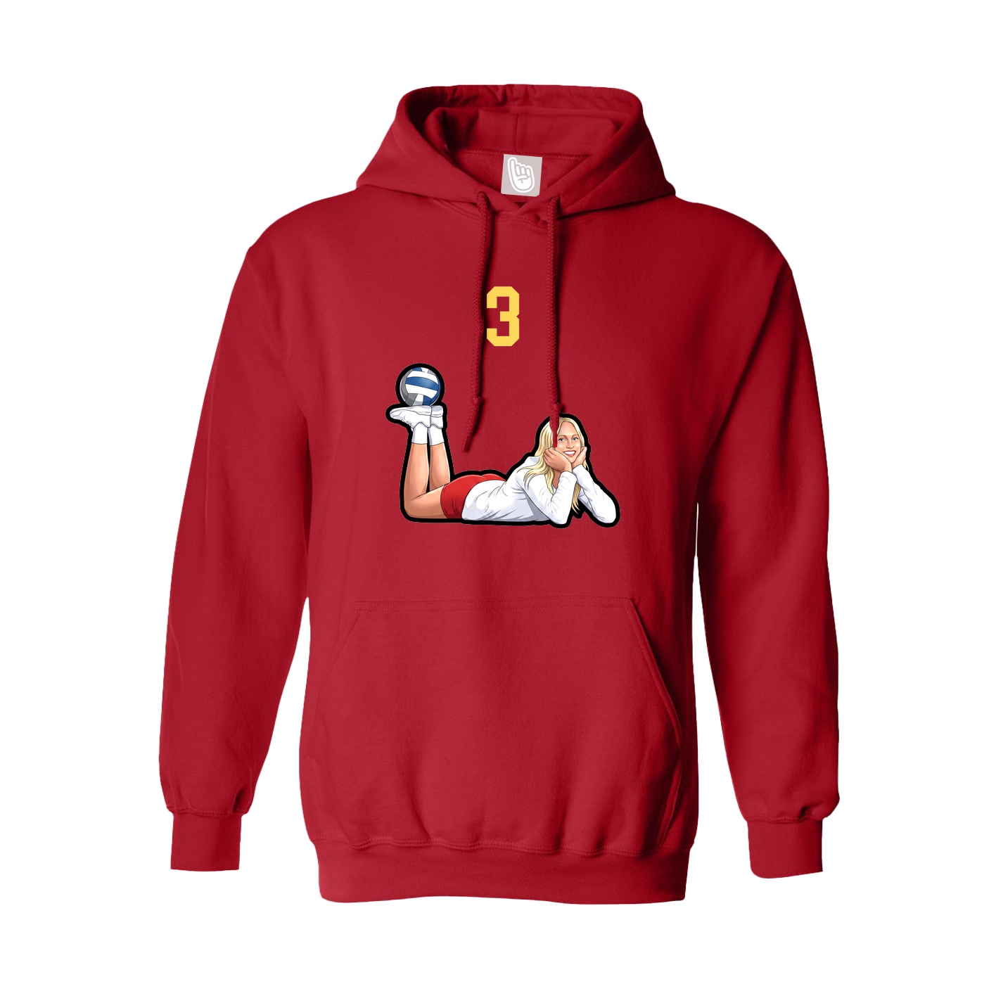 Youth Hoodie — Number Top in Red