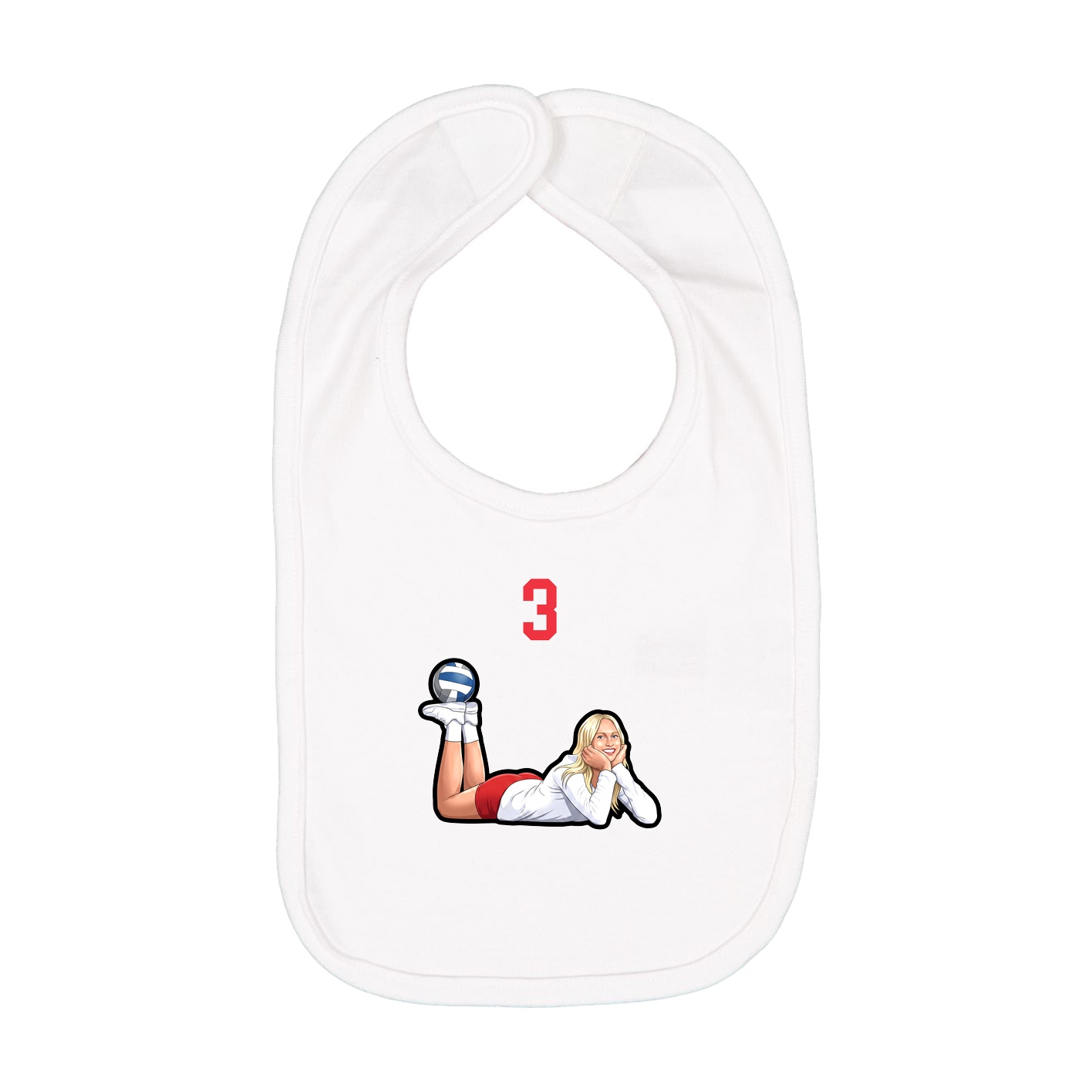 Infant Bib — Number Top in White
