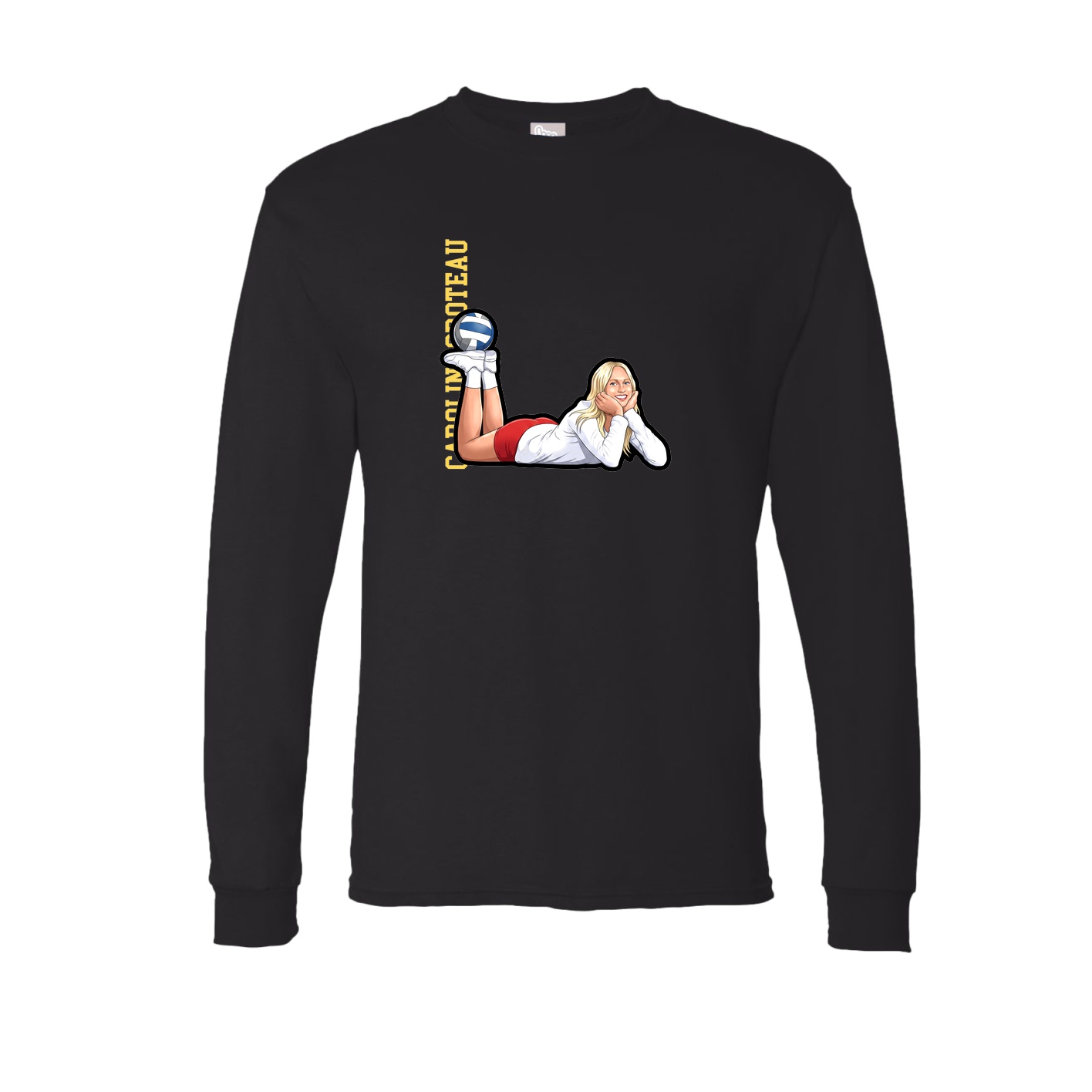 Long Sleeve Tee — Name Vertical in Black