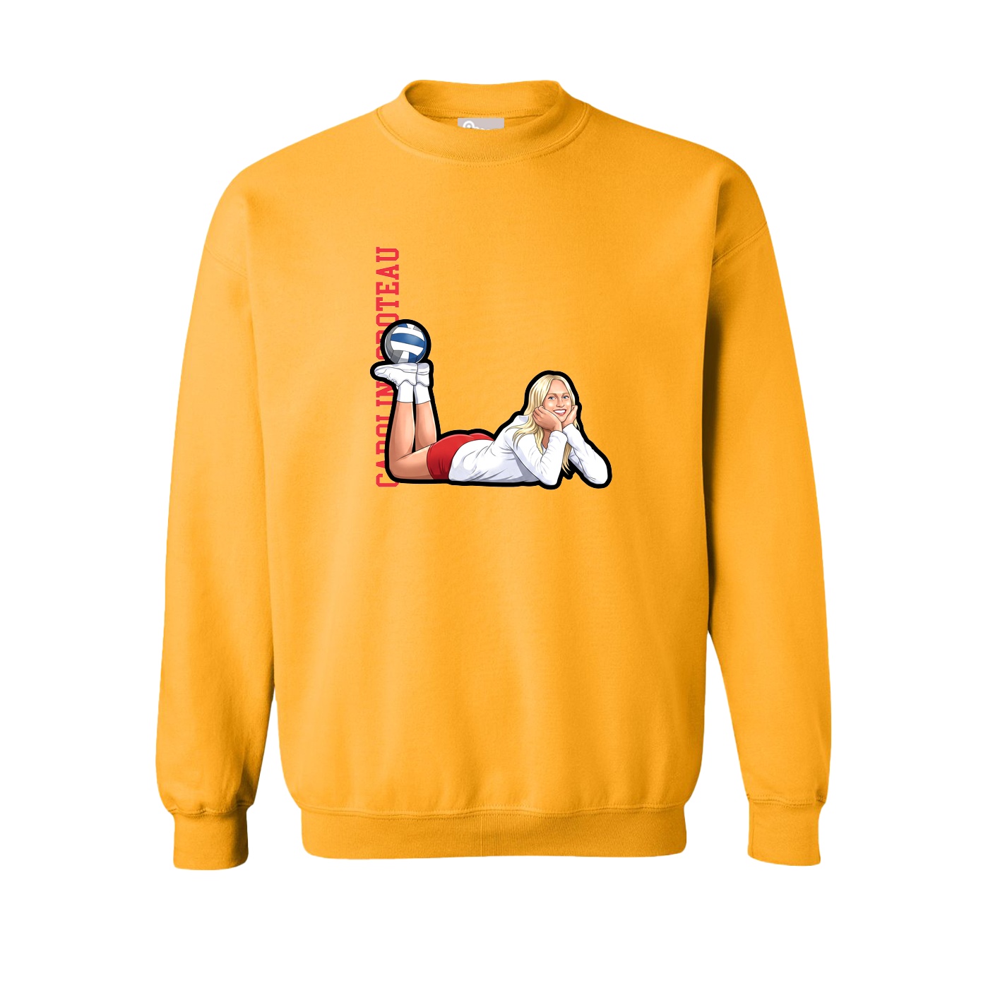 Fleece Crew — Name Vertical in Gold