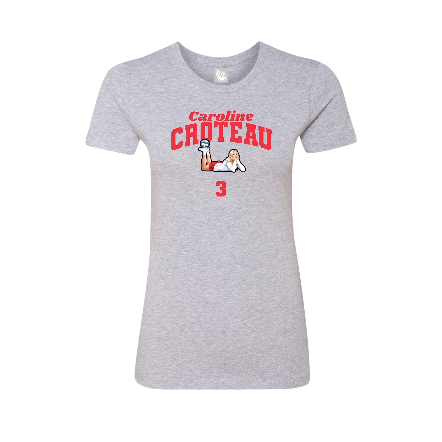 Fitted Women's Tee — Signature Arch in Grey