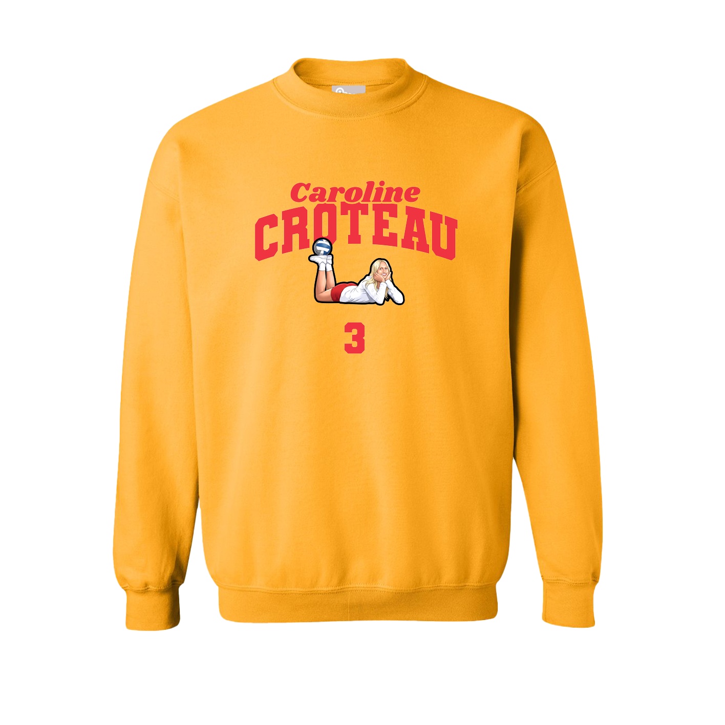Fleece Crew — Signature Arch in Gold