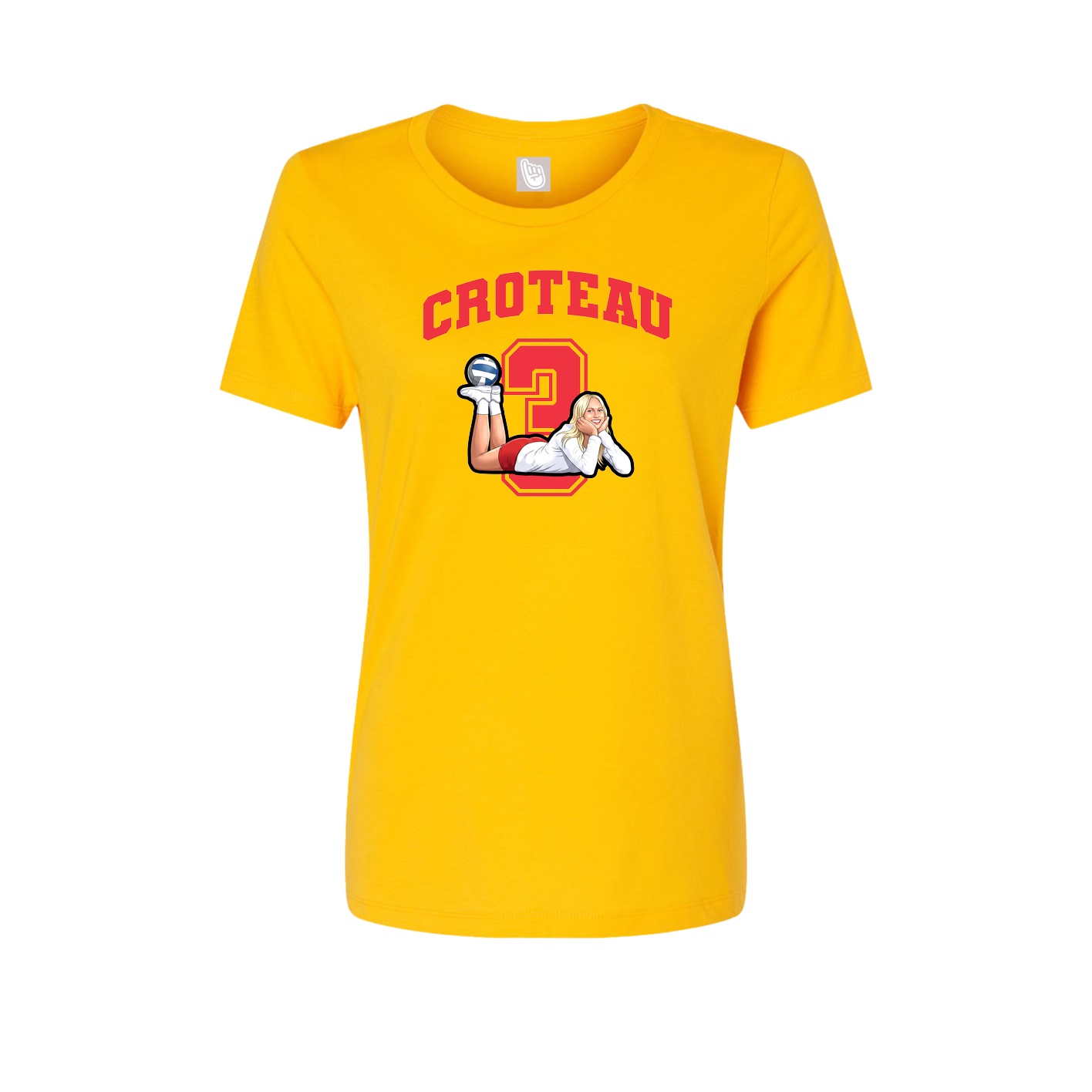 Fitted Women's Tee — Number in Gold