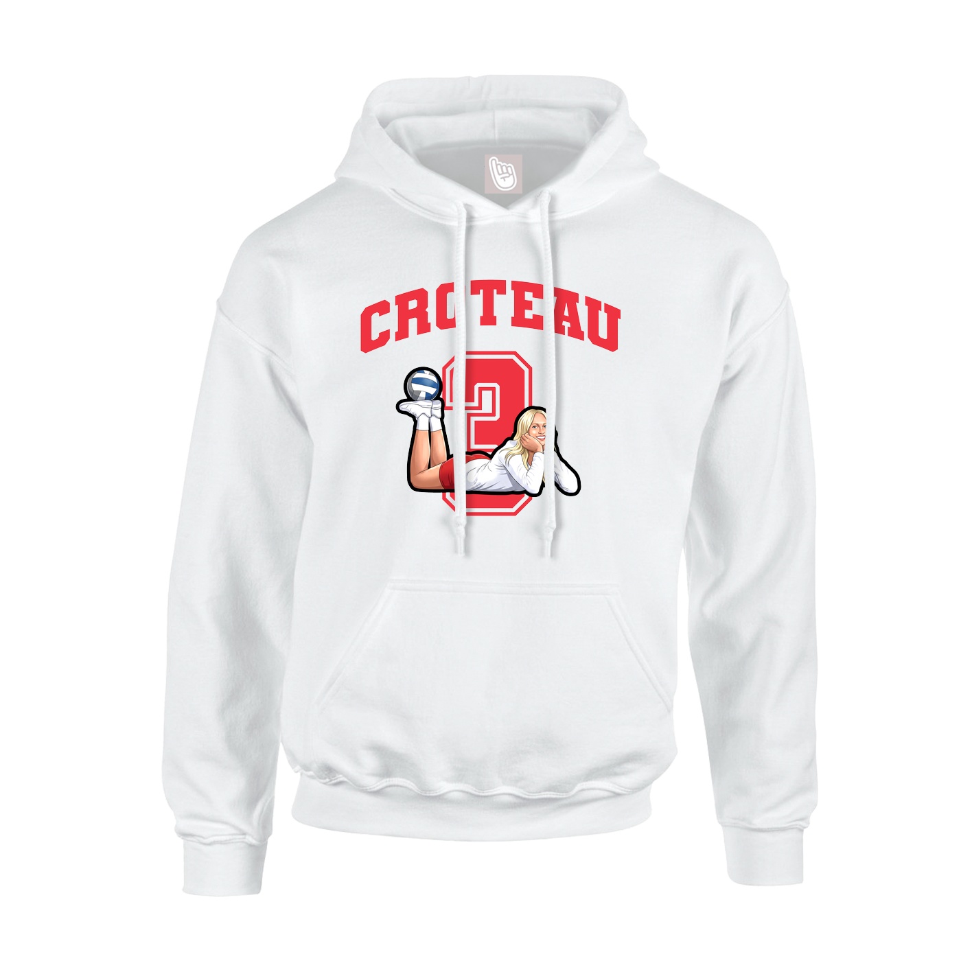 Youth Hoodie — Number in White