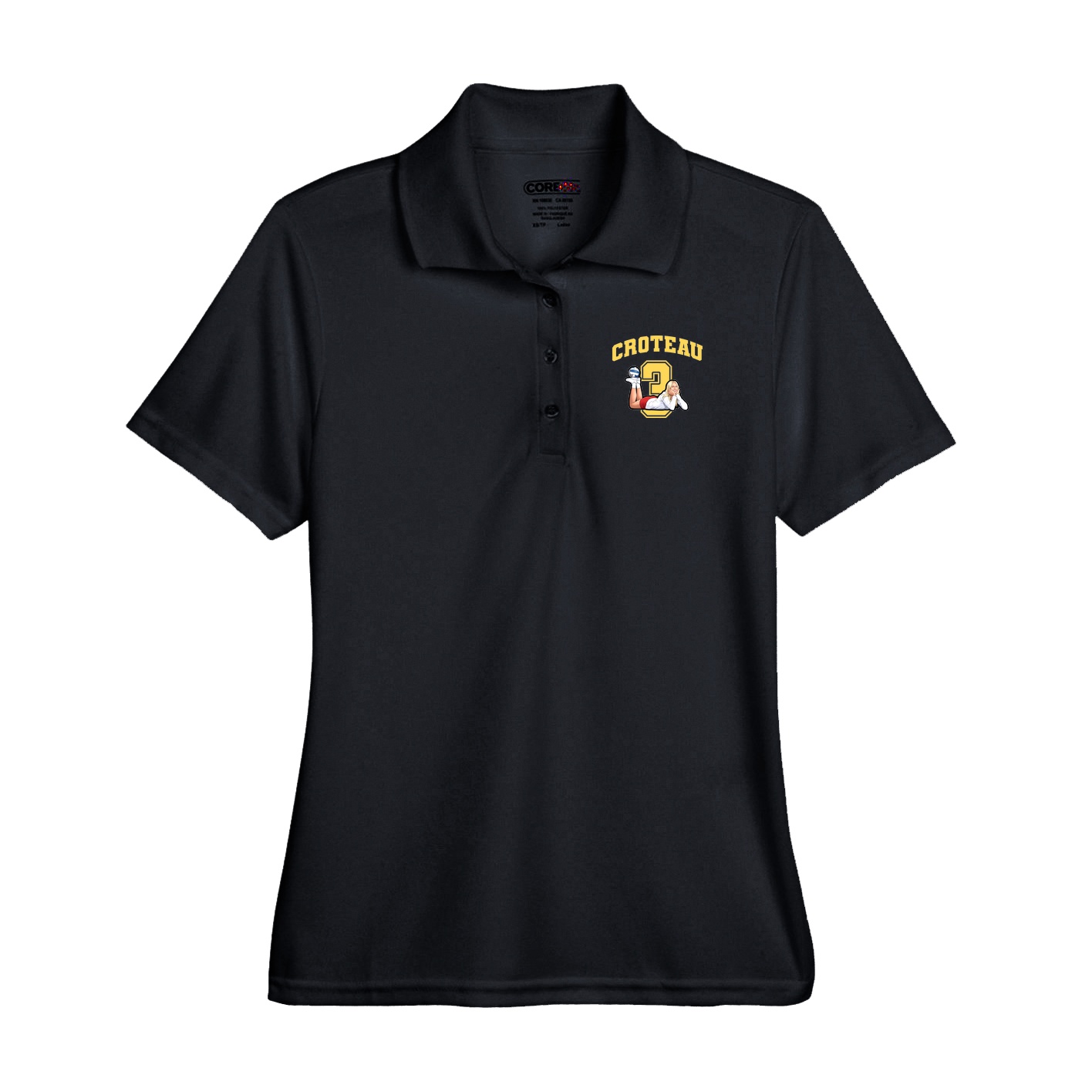Performance Polo — Number in Black