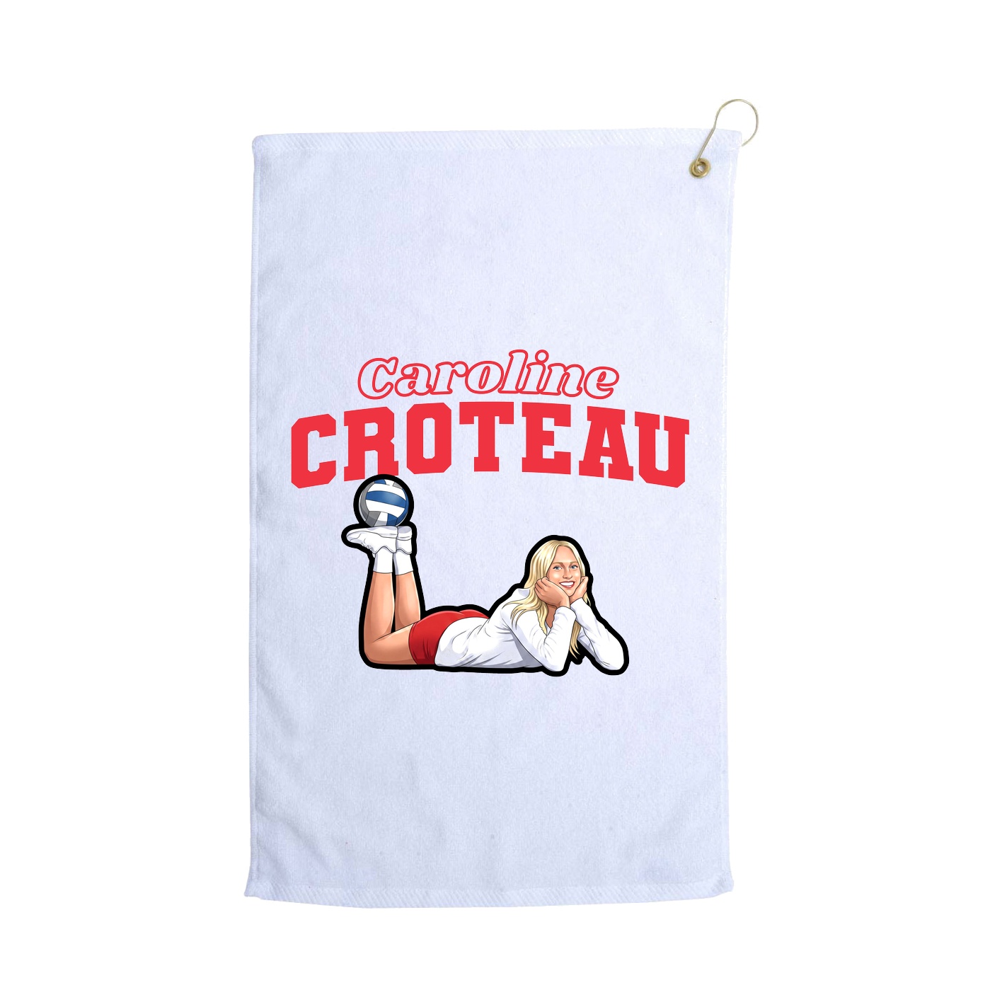 Golf Towel — Name Arch in White