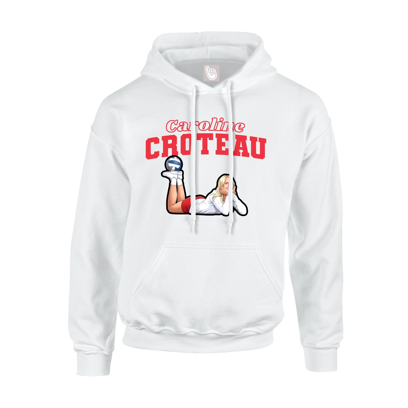 Youth Hoodie — Name Arch in White