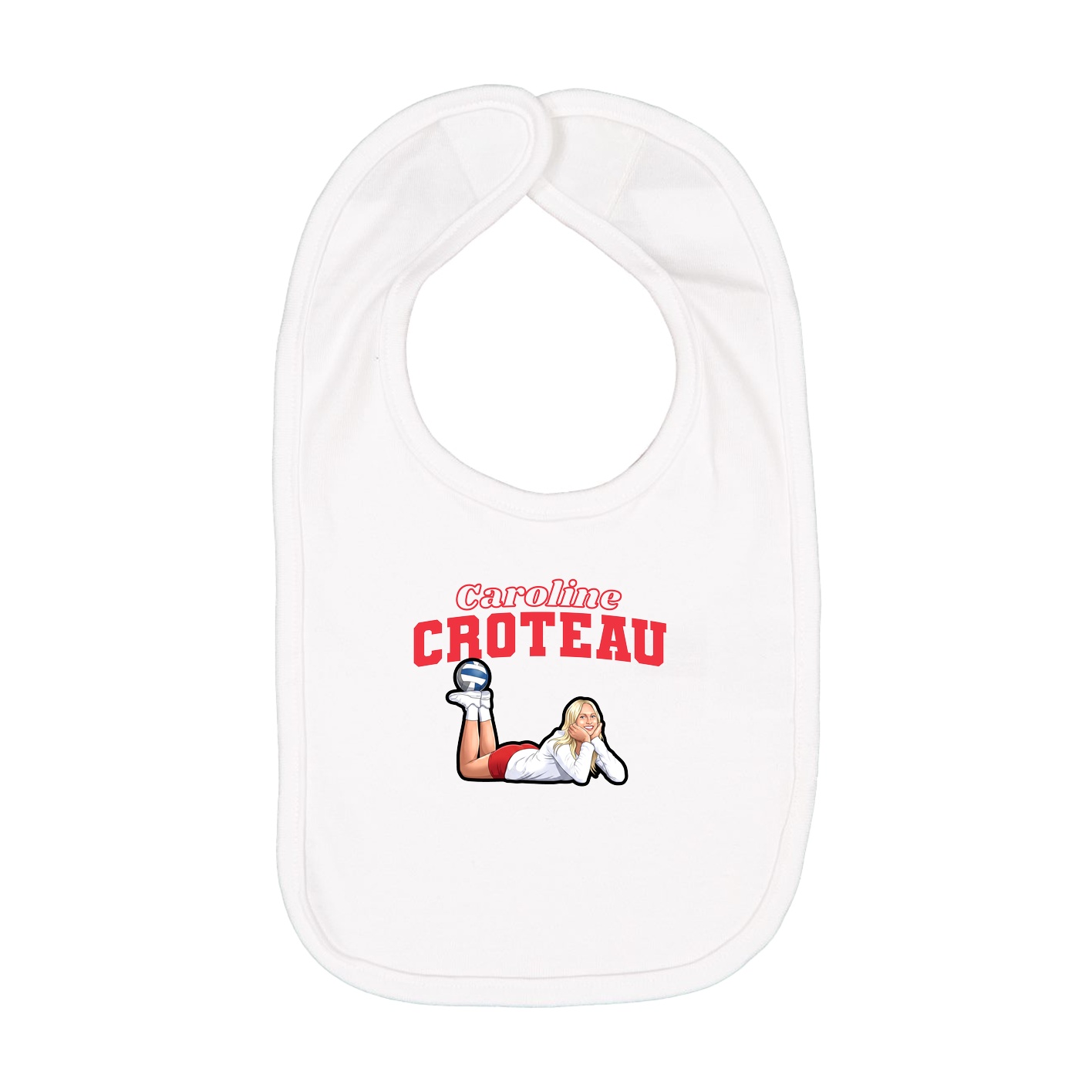 Infant Bib — Name Arch in White